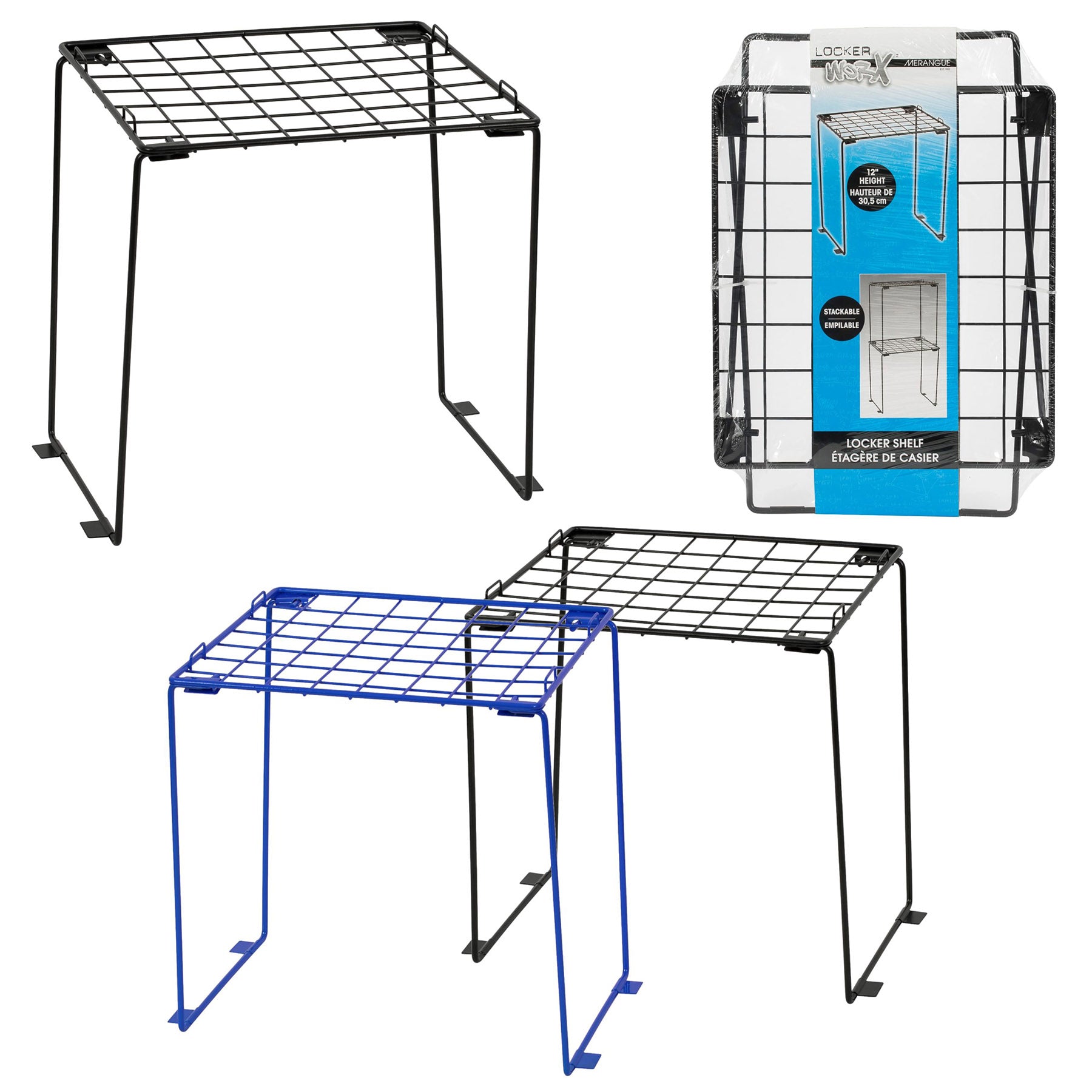 Merangue Metal Wire Locker Shelf 10.13x11.25x12in