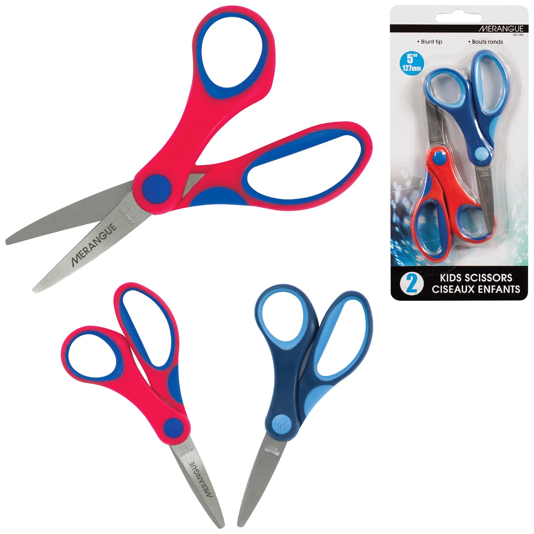 Merangue 2 Blunt Tip Comfort Grip Scissors 5in