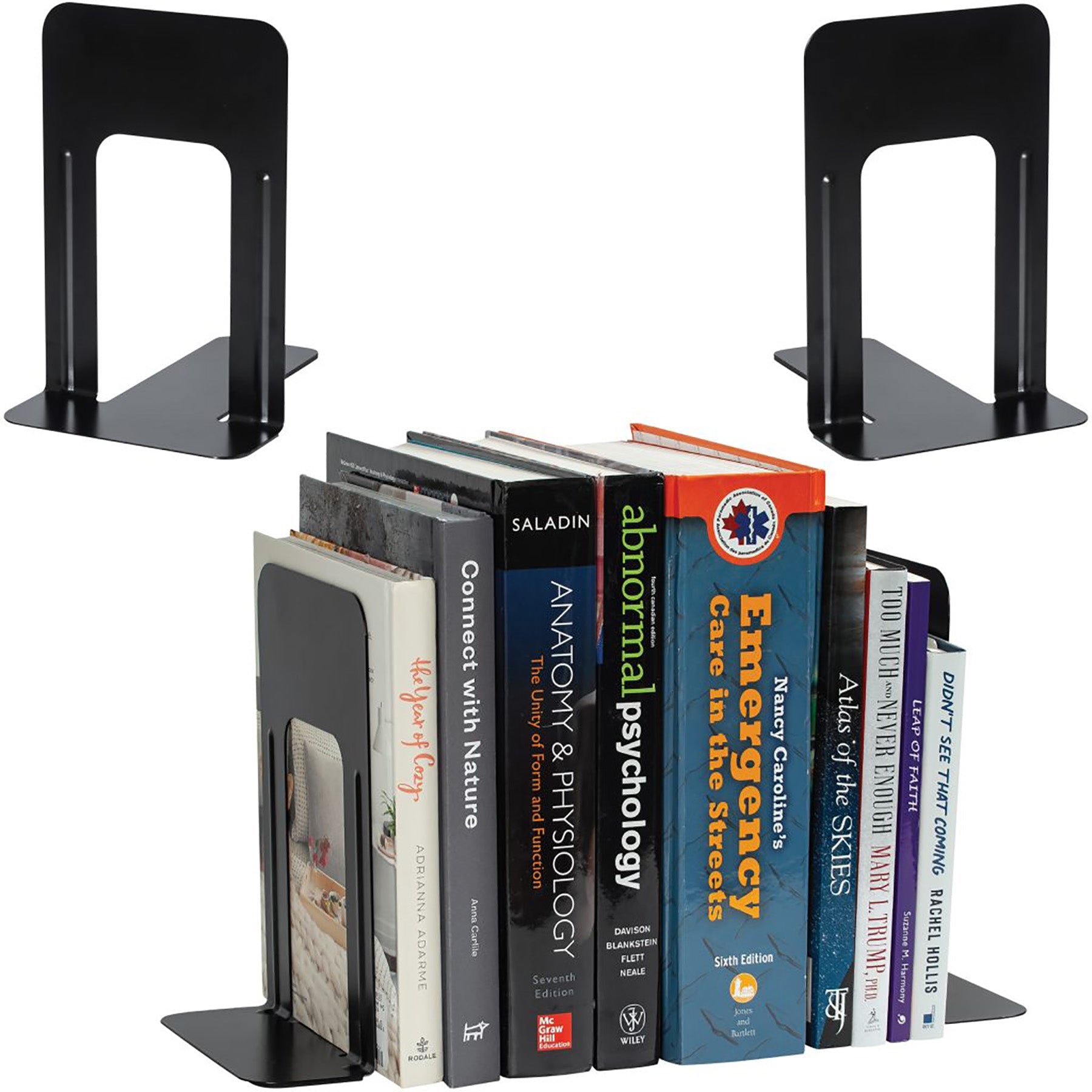 Merangue Non-Skid Metal Bookend Black 4.68W x 5.25D x 5H in