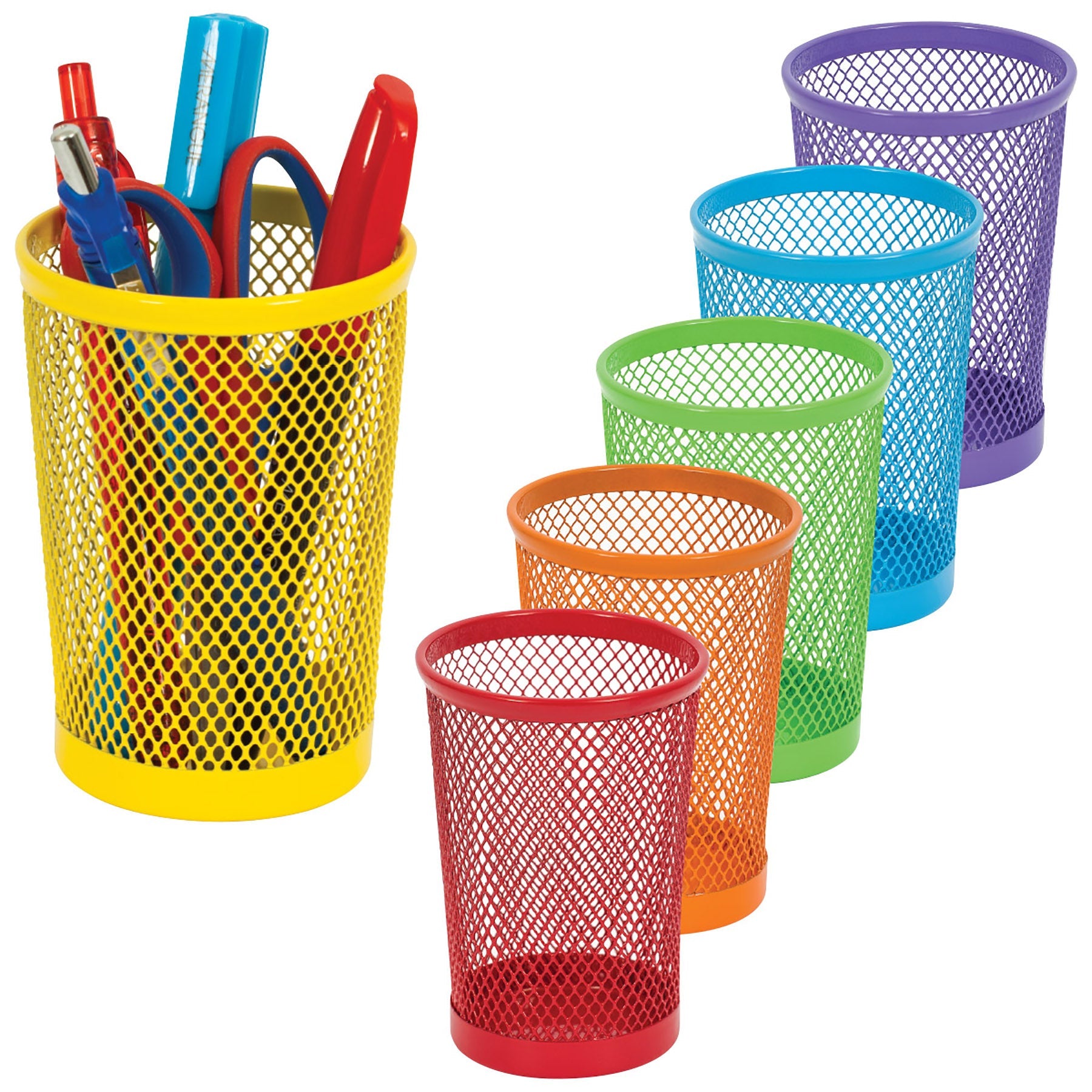 Merangue Metal Mesh Pencil Cup 4.25x3x3in