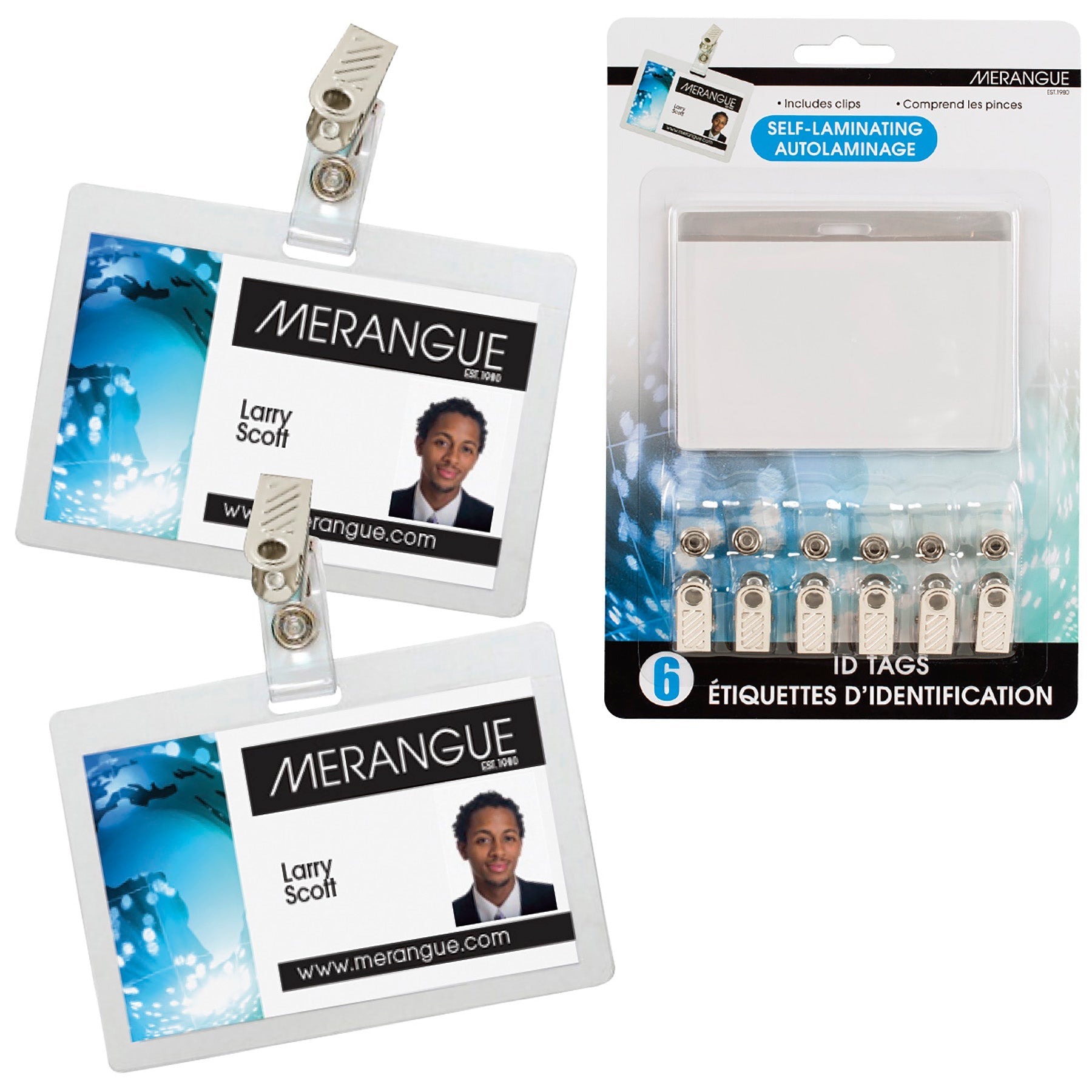 Merangue 6pcs Self Laminating Id Tags Kit 2.87x4.13in