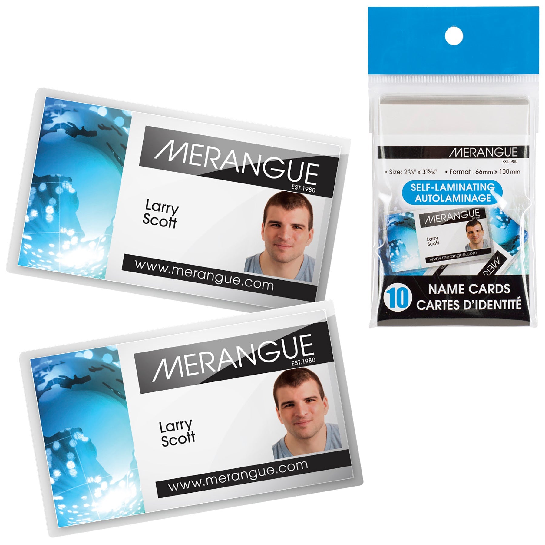 Merangue 10 Self-Laminating Name Card 3.9x2.62in