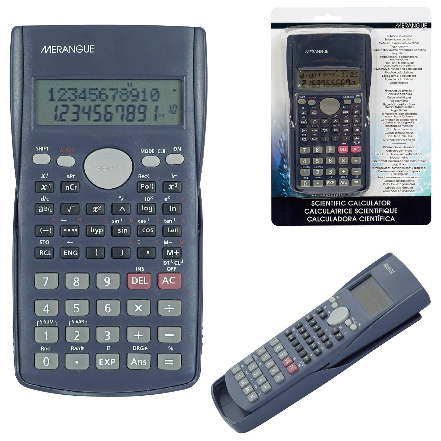 Merangue Scientific Calculator Grey 6.25x3.25x1in