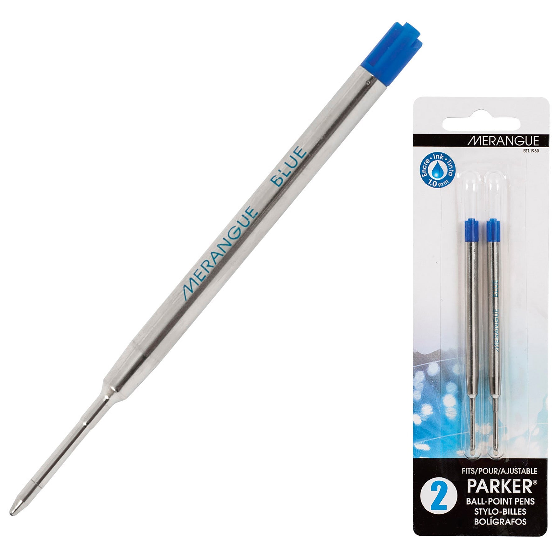 Merangue Parker Type Refill Blue Ink 3.8in