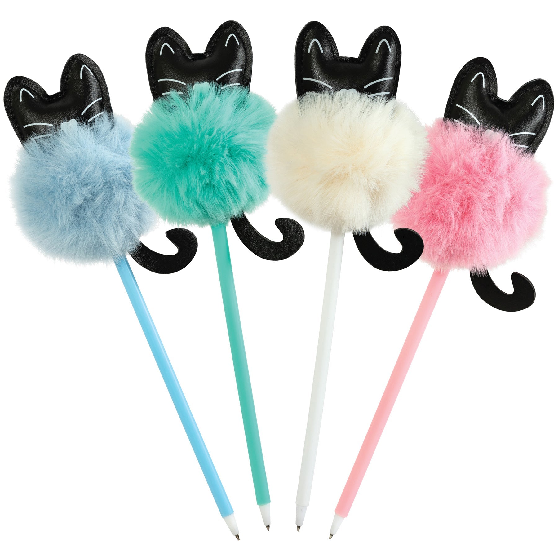 Merangue Cat Topper Pom Pom Ballpoint Pen Black Ink 10in