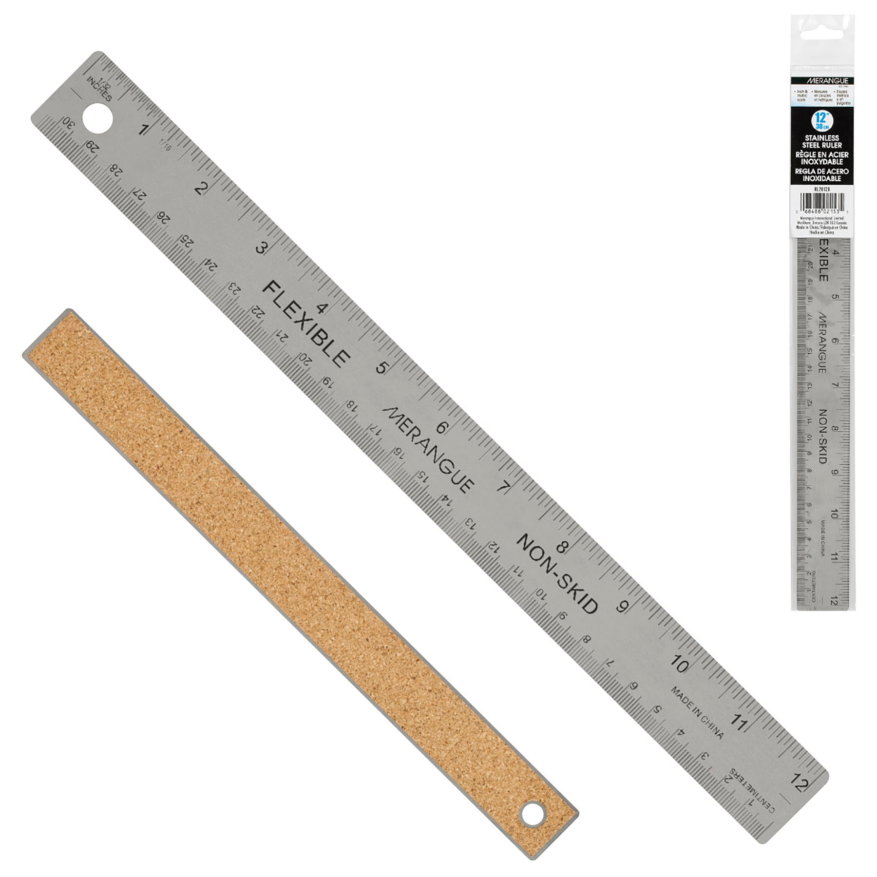 Merangue Flexible Stainless Steel Ruler 12in