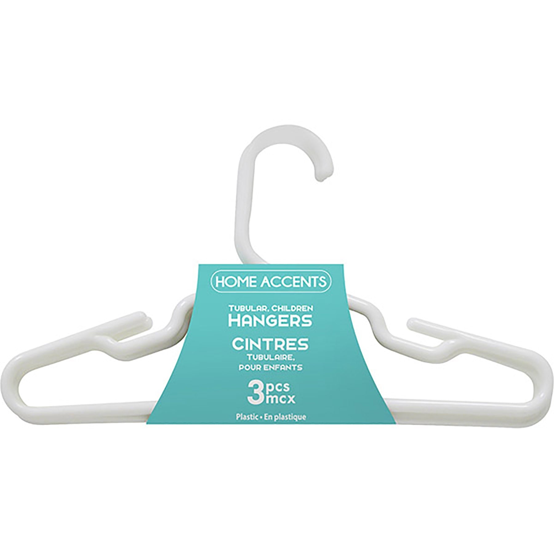 Home Accents 3 Tubular White Hangers for Children 11.75in