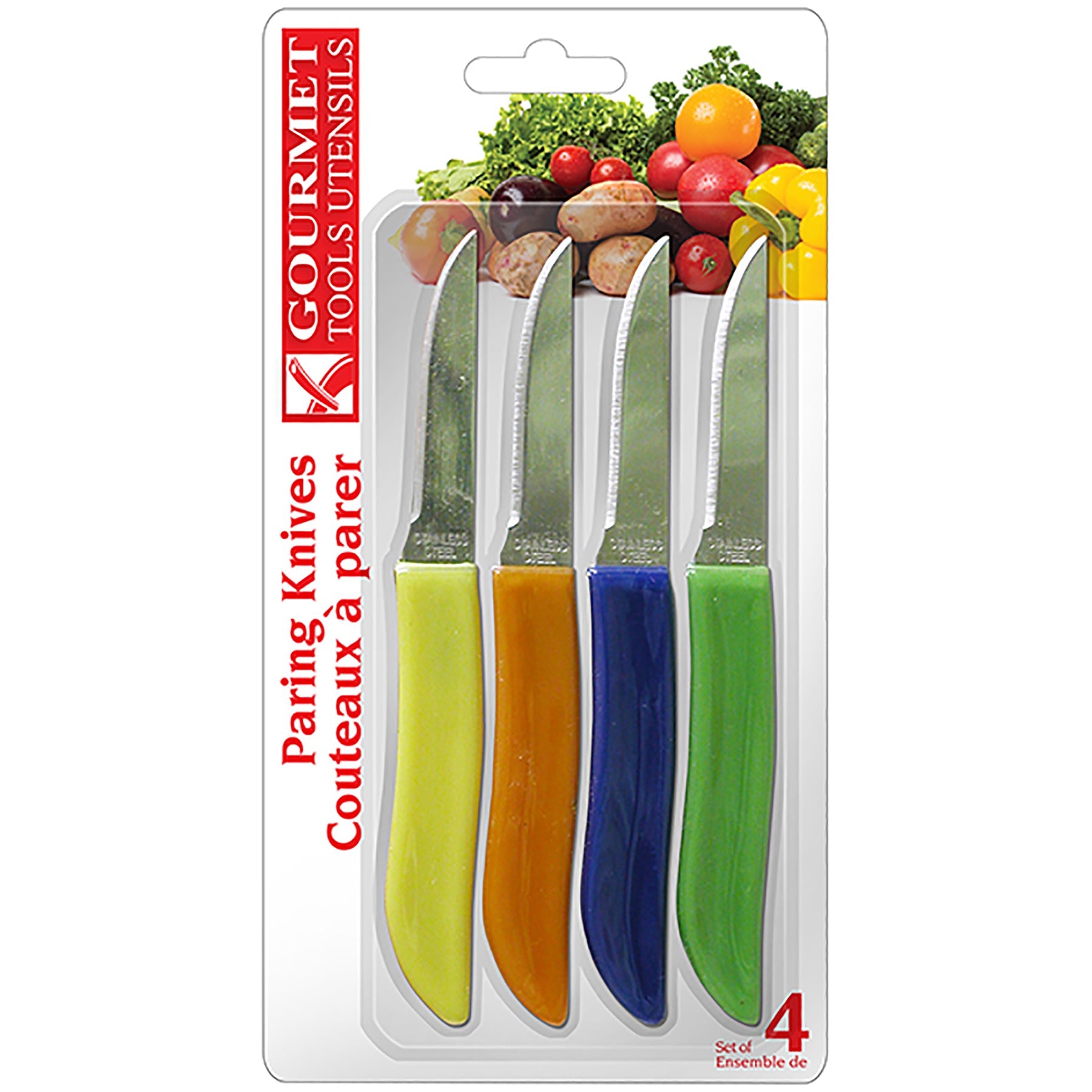 Gourmet 4 Paring Knifes Stainless Steel Blade 6in