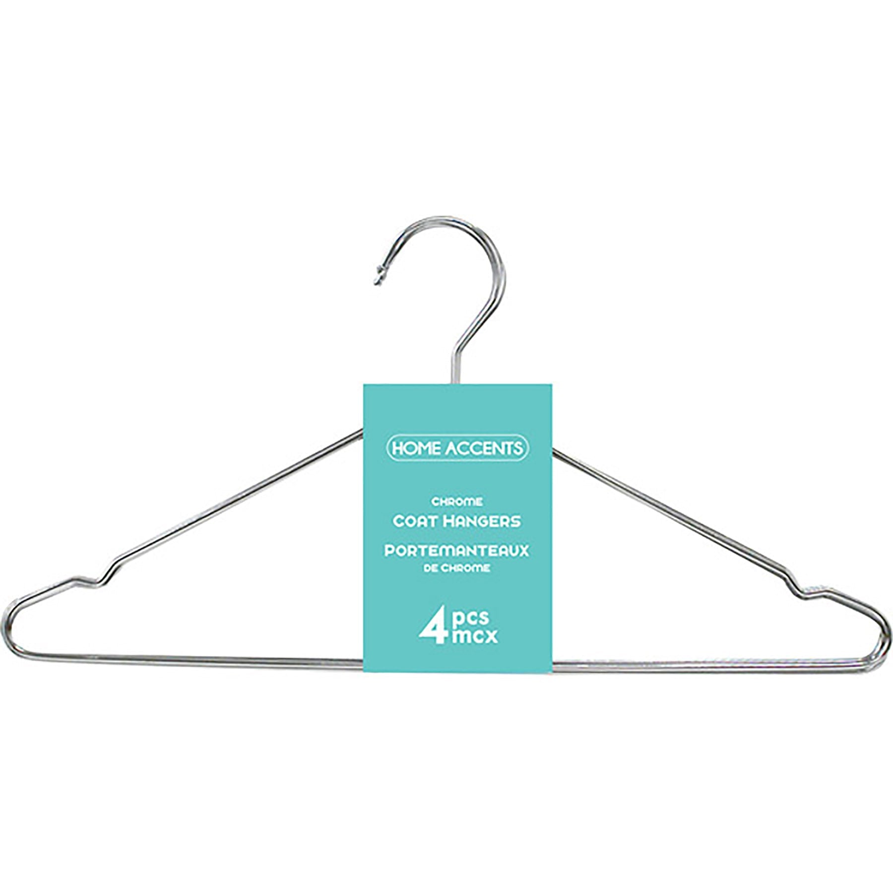 Home Accents 4 Steel Wire Coat Hangers 14.5in