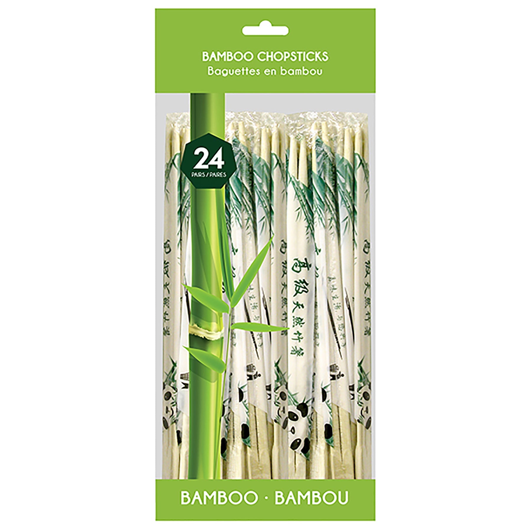 24 Pairs Bamboo Chopsticks 9in