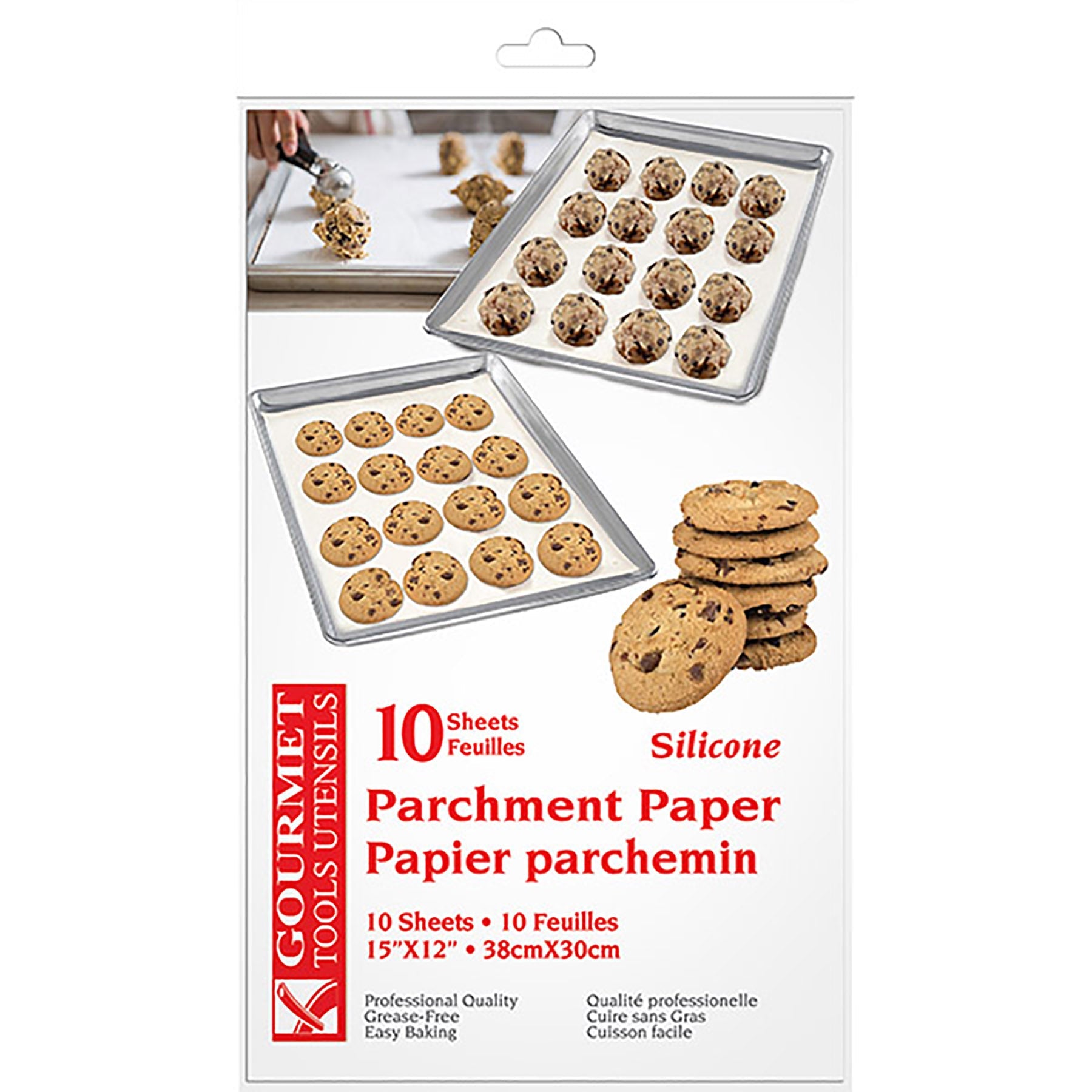 Gourmet 10 Sheets of Parchment Paper Silicone 15x12in