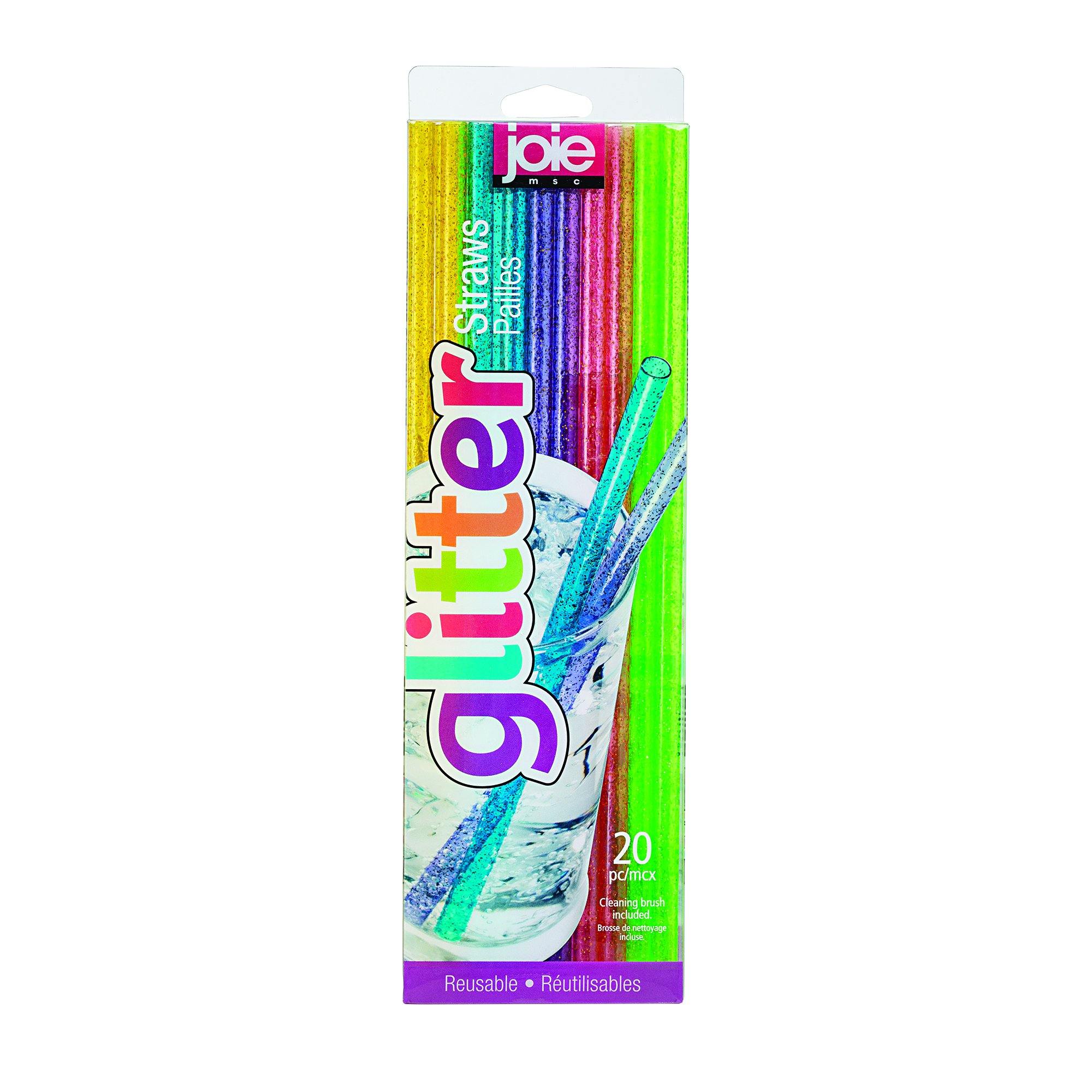 Joie MSC Glitter Straws 20 Pc - Dollar Max Depot