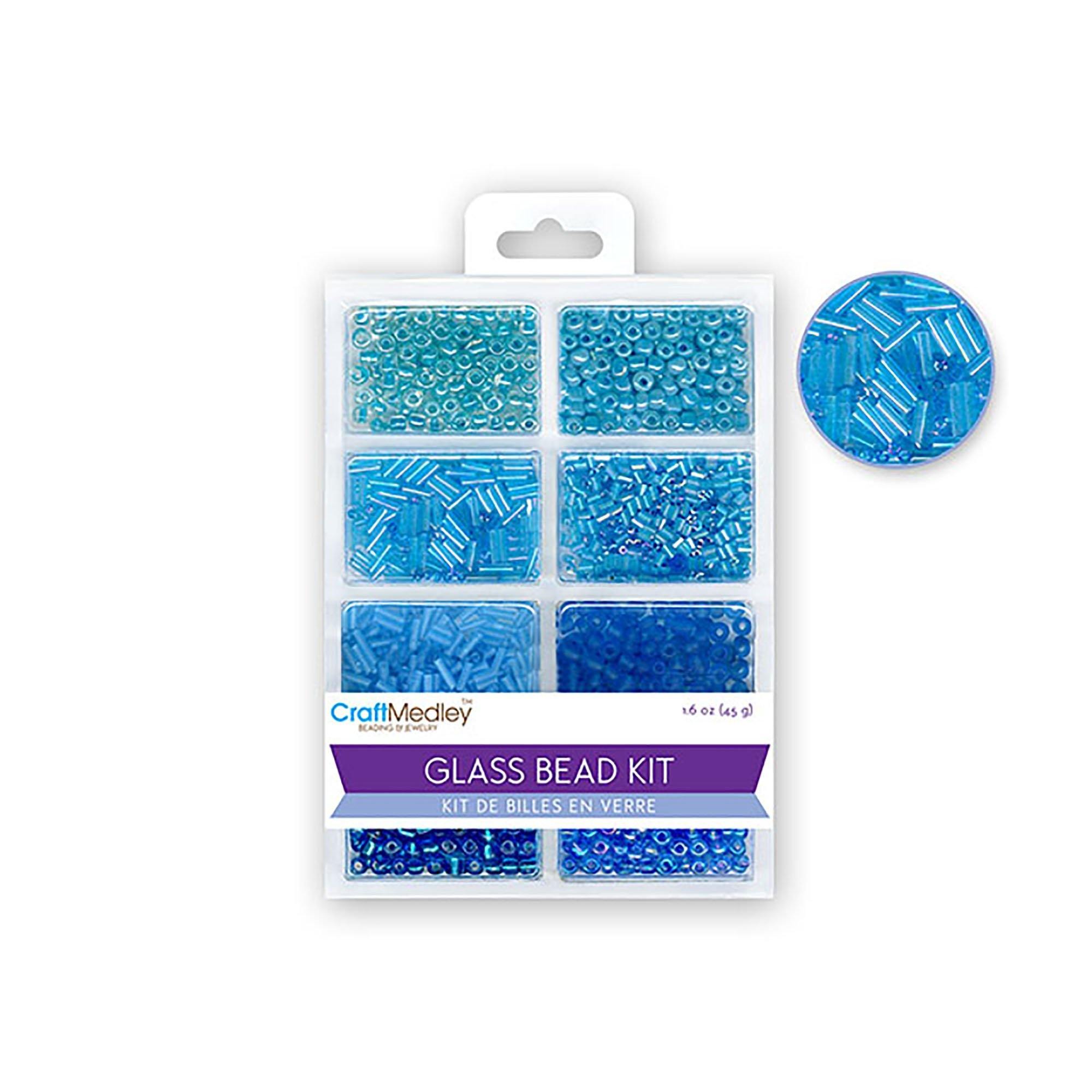 The Blues Glass Bead Kit : Rocailles / Seed Beads / Bugles 45G Ultimix - Dollar Max Dépôt