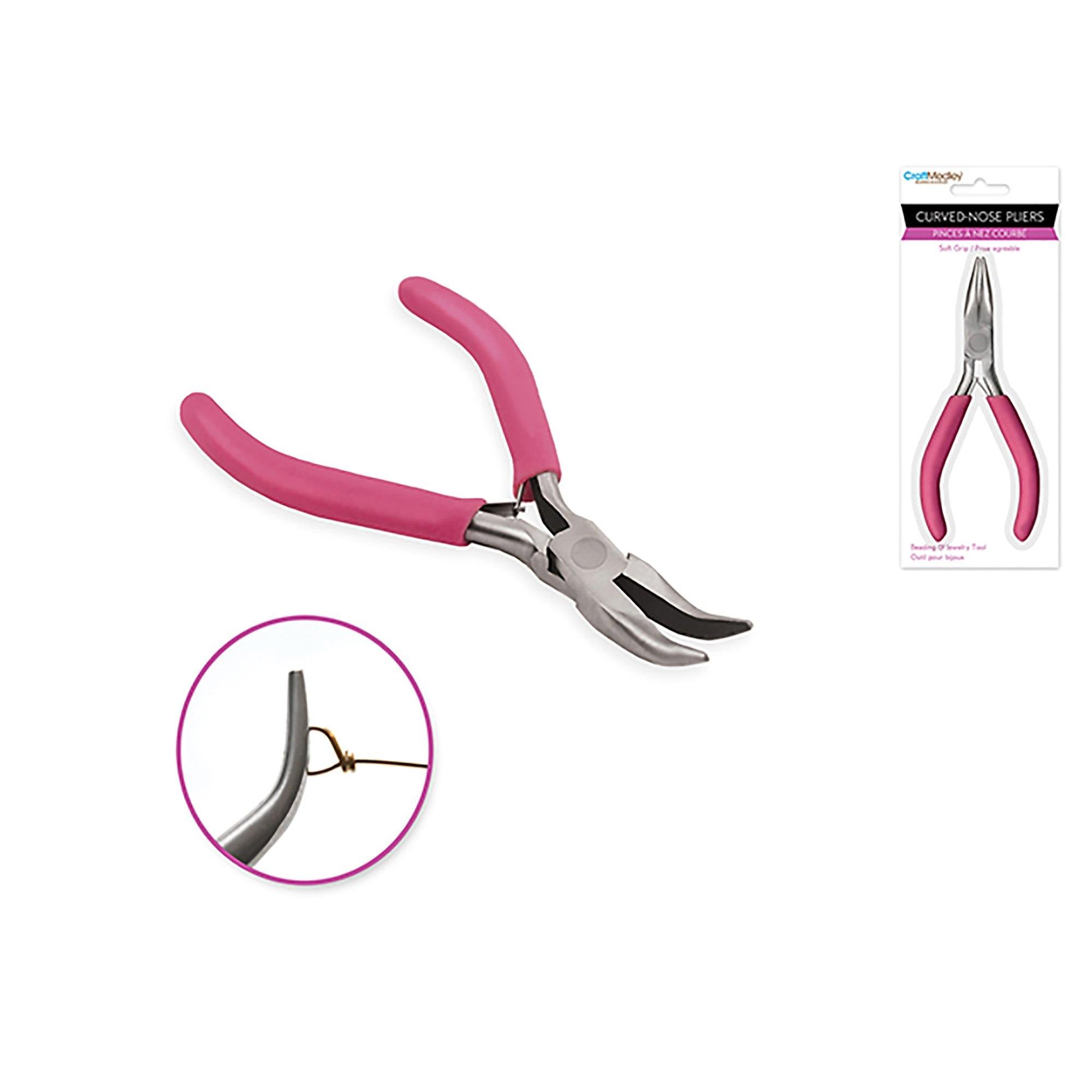Beading / Jewelry Tool : Curved Nose Pliers W / Soft Grip Handle - Dollar Max Dépôt