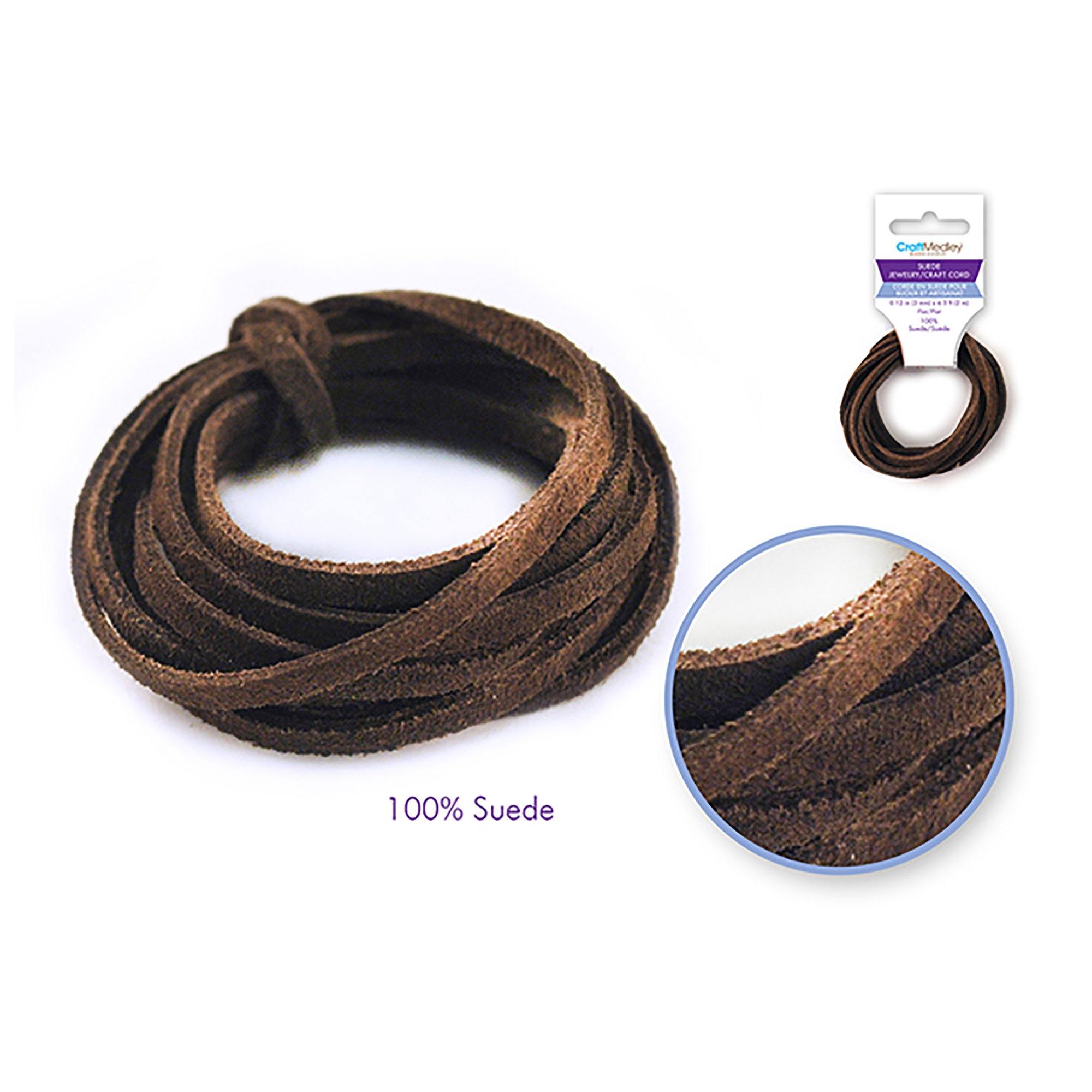 Dark Brown Jewelry/Craft Cord: 100% Suede 3Mm Flat X2M - Dollar Max Dépôt