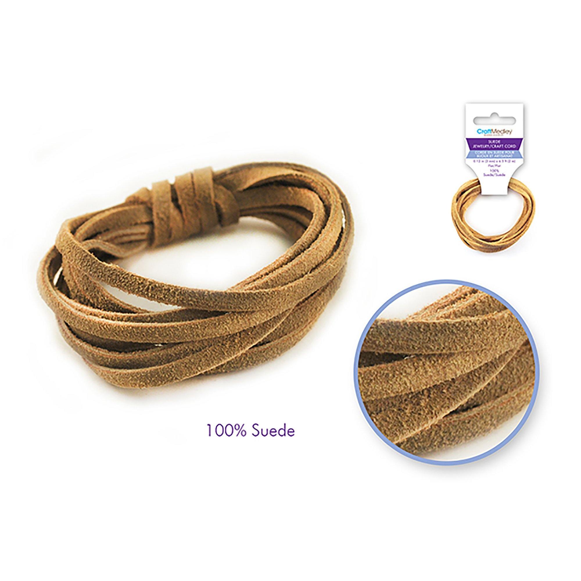 Natural Jewelry/Craft Cord: 100% Suede 3Mm Flat X2M - Dollar Max Dépôt