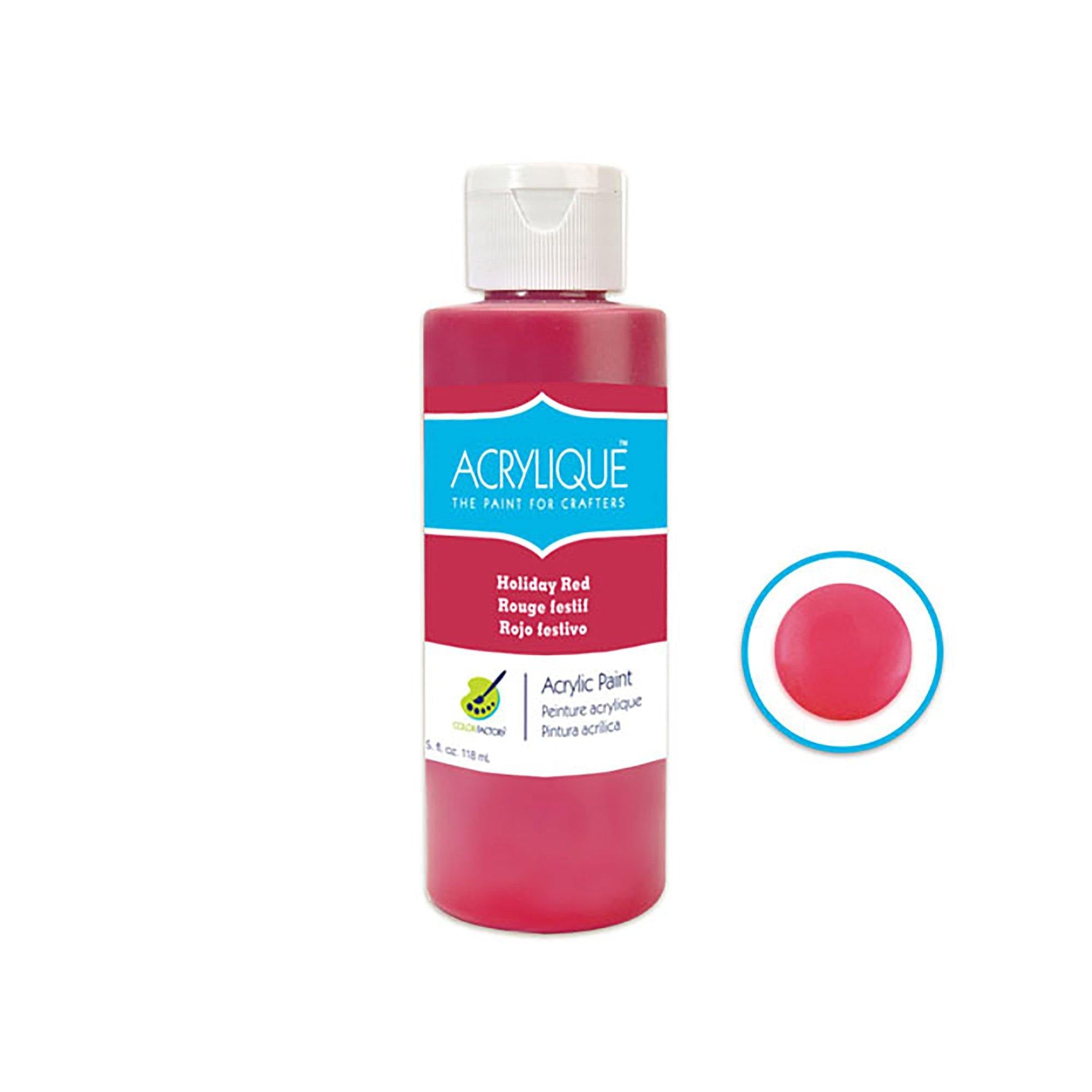 035 Holiday Red Color Factory: 4Oz Acrylique Paint For Crafter'S - Dollar Max Dépôt