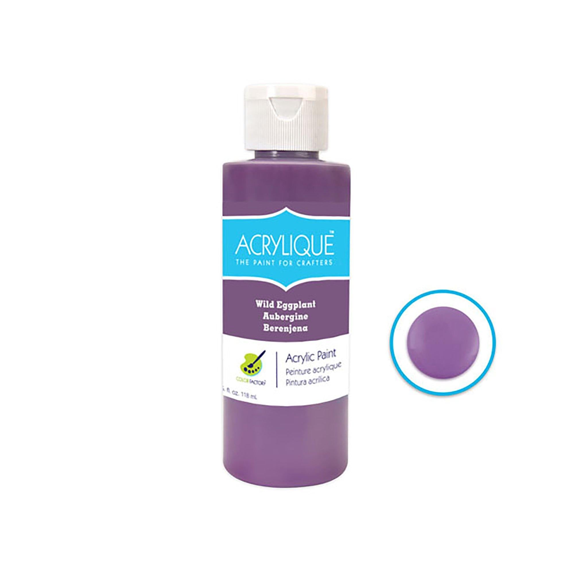 050 Wild Eggplant Color Factory: 4Oz Acrylique Paint For Crafter'S - Dollar Max Dépôt