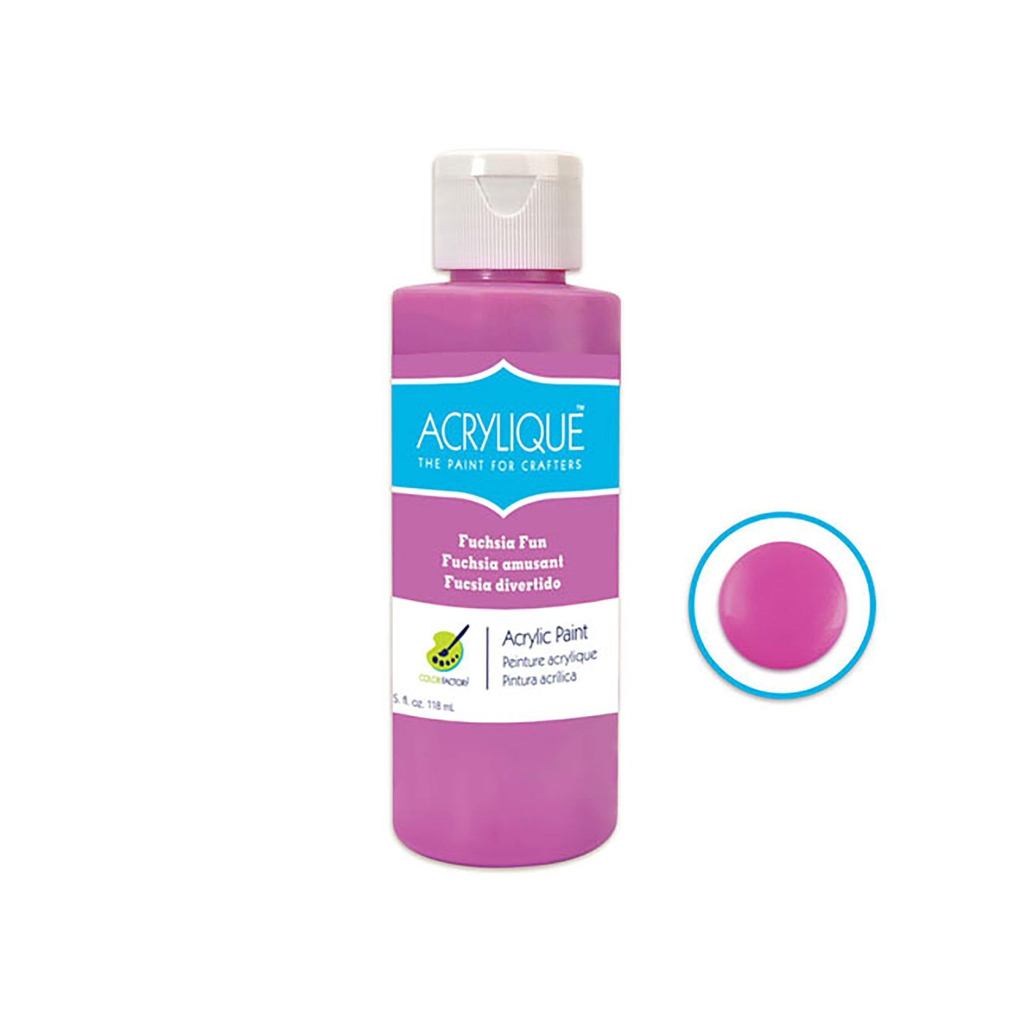 055 Fuchsia Fun Color Factory: 4Oz Acrylique Paint For Crafter'S - Dollar Max Dépôt