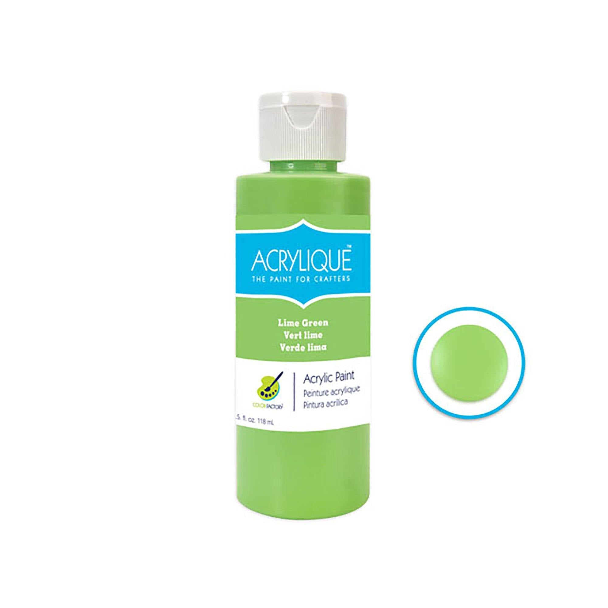 105 Lime Green Color Factory: 4Oz Acrylique Paint For Crafter'S - Dollar Max Dépôt