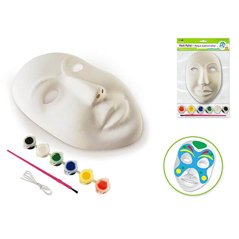 Male Krafty Kids Kit: Diy 9" Mask Maker W/6 Paints & Brush - Dollar Max Dépôt