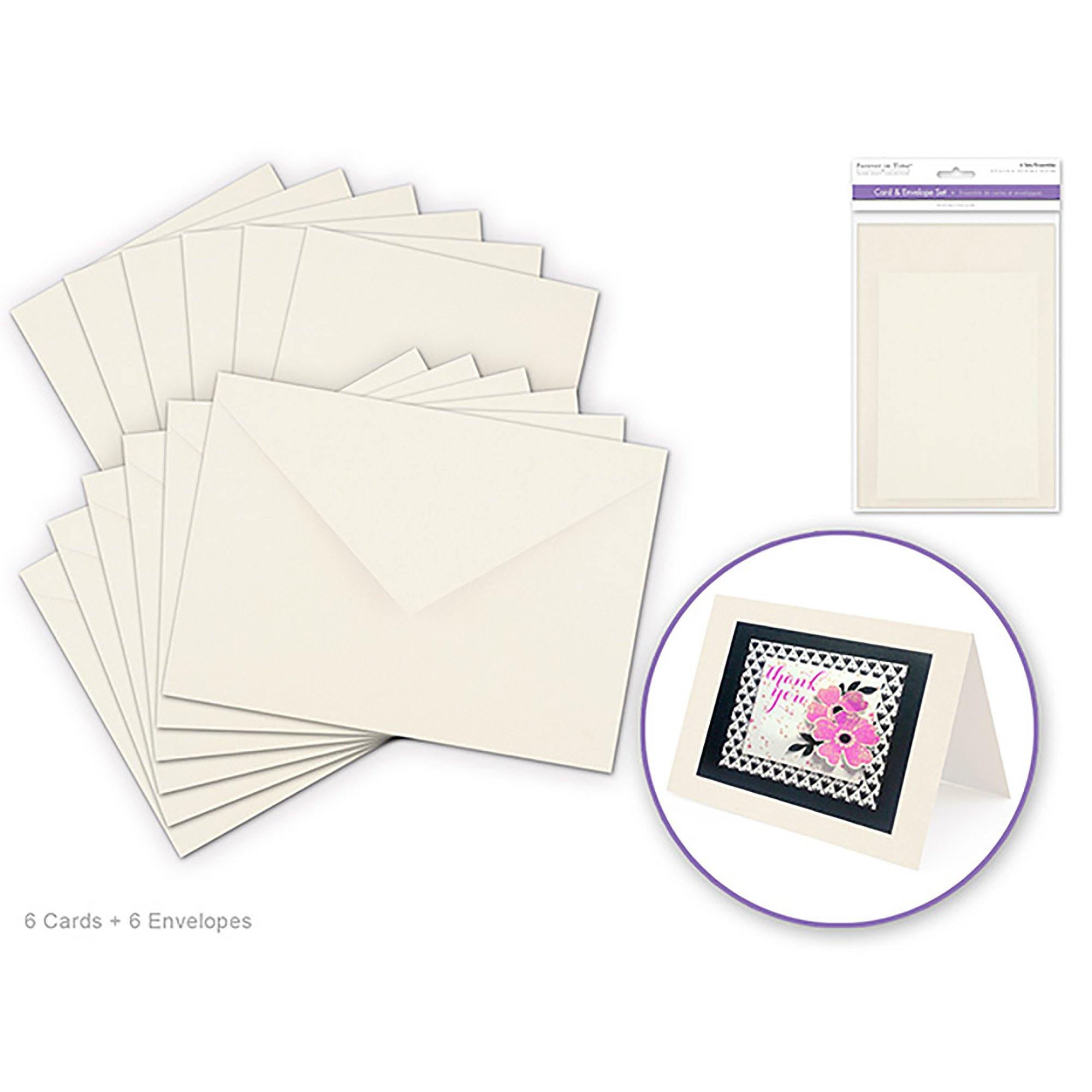 Cream Cardmaking: 4.5"X6" Cards + Envelopes 6Sets A6 - Dollar Max Dépôt