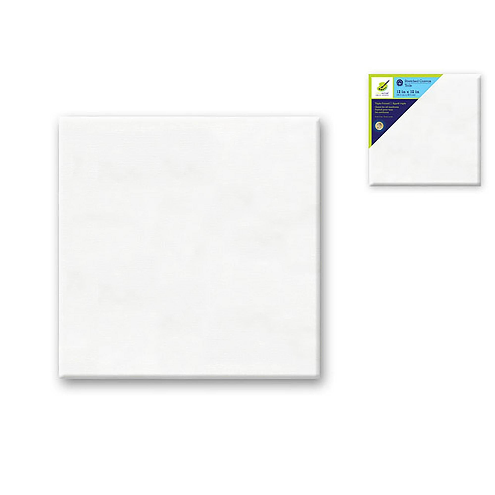 Stretch Artist Canvas: Square 12"X12" Primed Back-Stapled Painting Canvas - Dollar Max Dépôt