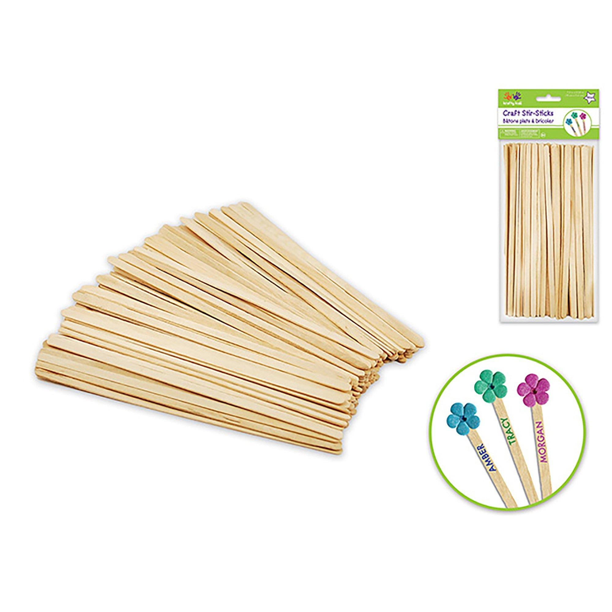 Craftwood: 7.48"X0.25" Natural Craft Stir-Sticks 80/Pk - Dollar Max Dépôt