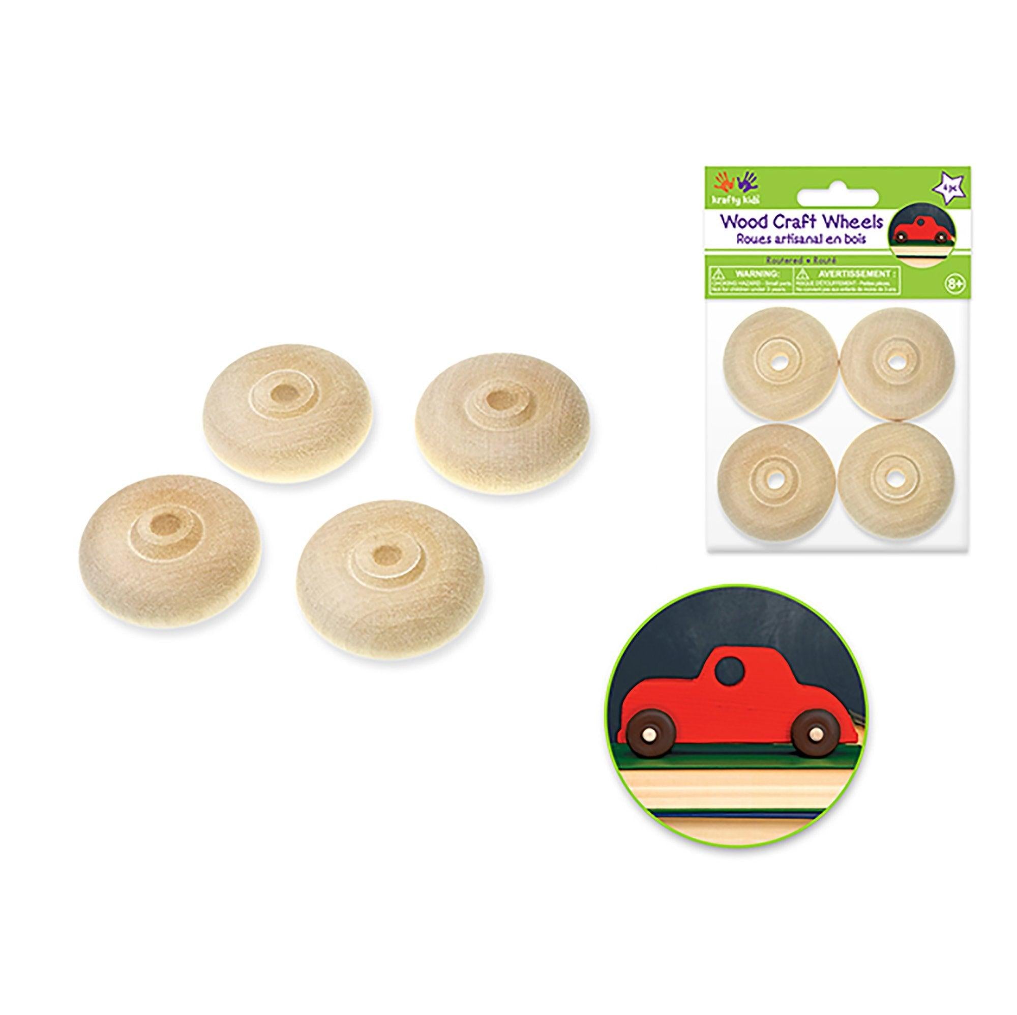 Craftwood: 1.5 inch X 0.47 inch Wheel x4  Routered Natural - Dollar Max Depot