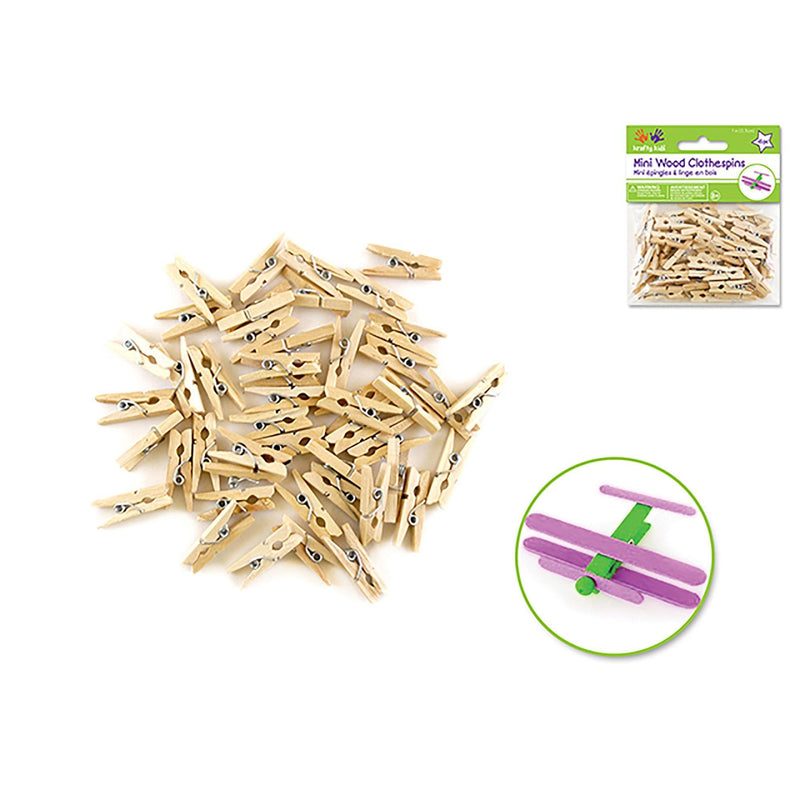 Craftwood: 1" Mini Clothespins Natural 45/Pk - Dollar Max Dépôt