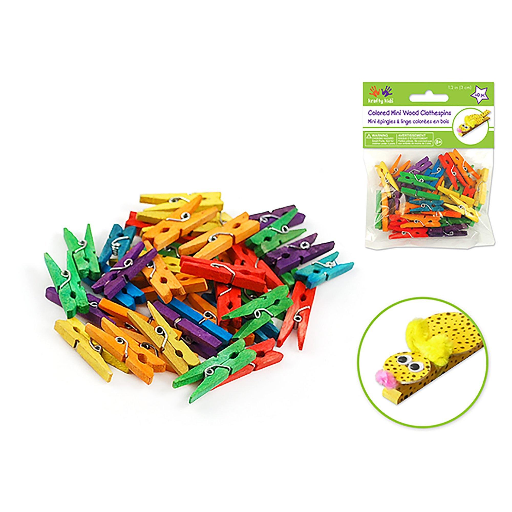 Craftwood: 1 3/16" Mini Clothespins Colored 40/Pk - Dollar Max Dépôt