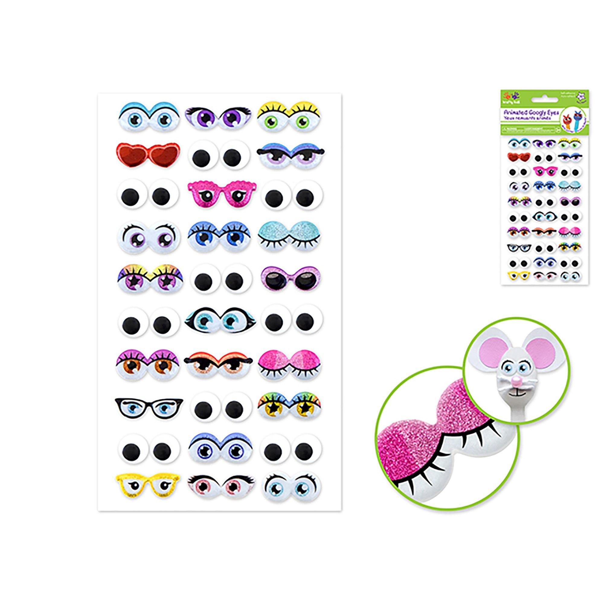 Accessorize Self-Stick Googly Eyes: Animation Glitter & Googlies 30 Pairs - Dollar Max Dépôt