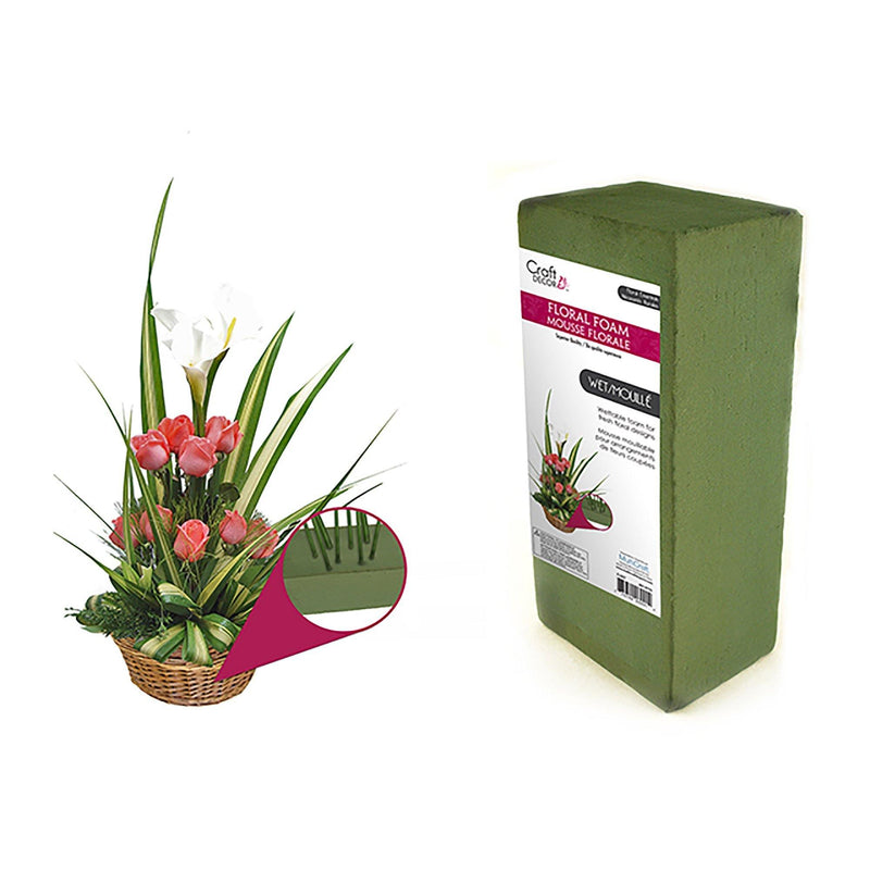 46501025043Floral Foam: Wet Flower Shrink-Wrap 9"X3"X4"