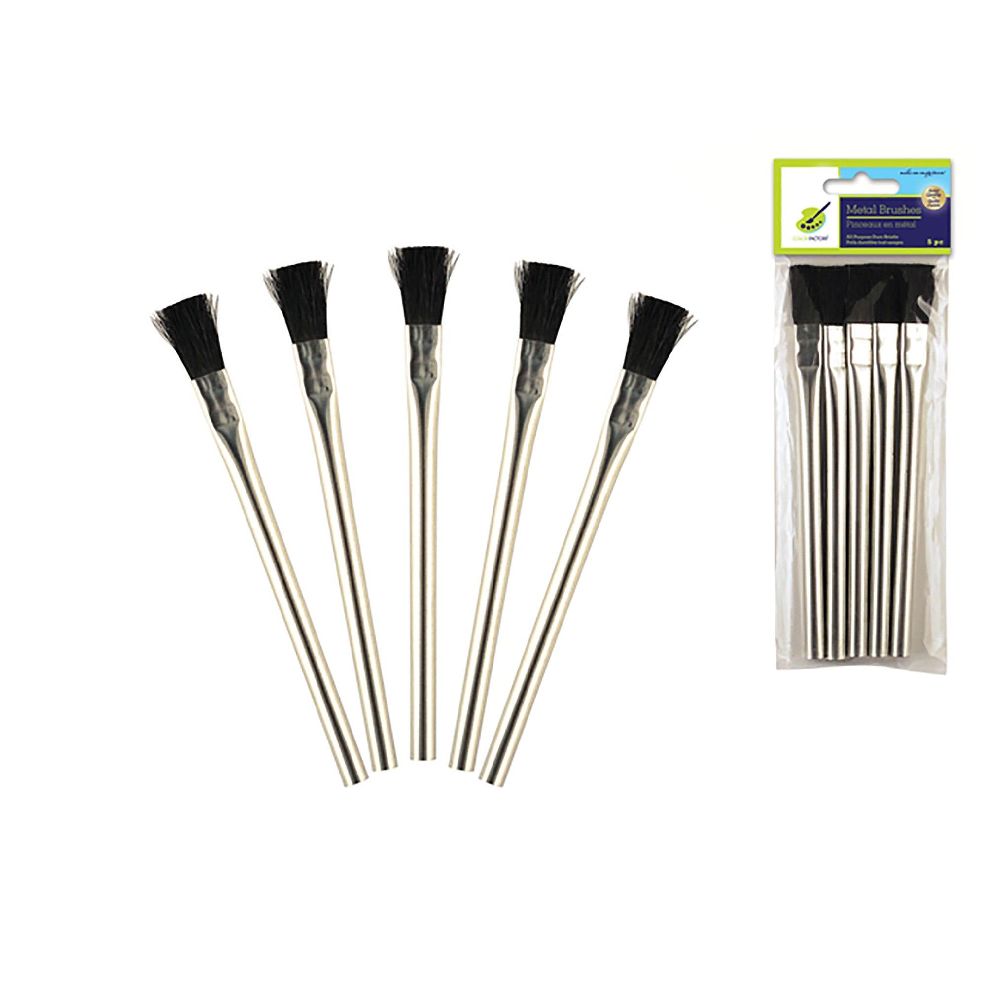 Color Factory Brush Set: Metal Duro-Bristle 5/Pk Artist All-Purpose - Dollar Max Dépôt