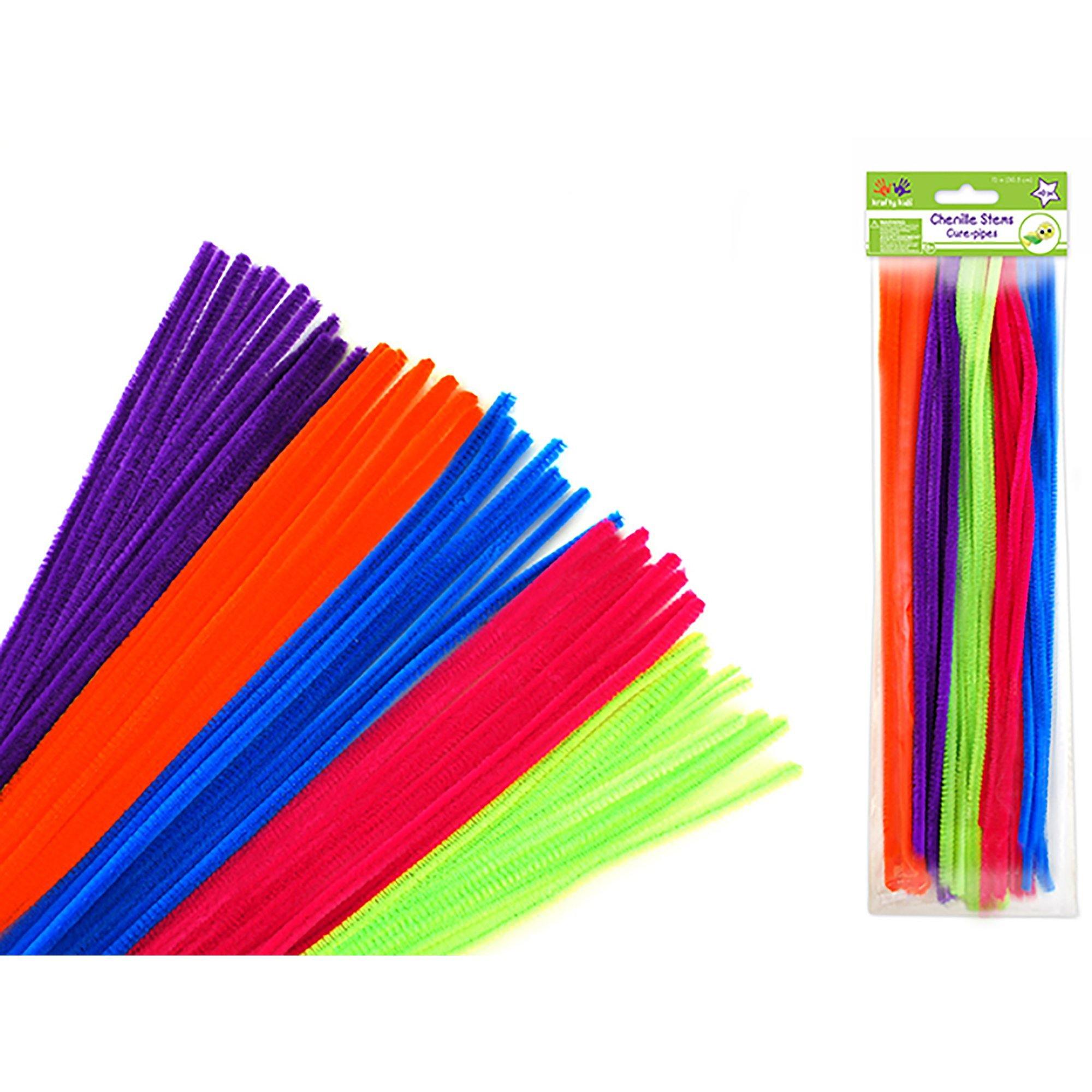 Glamour Mix Chenille Stems: 6Mmx30Cm 40/Pk Pipe Cleaners - Dollar Max Dépôt