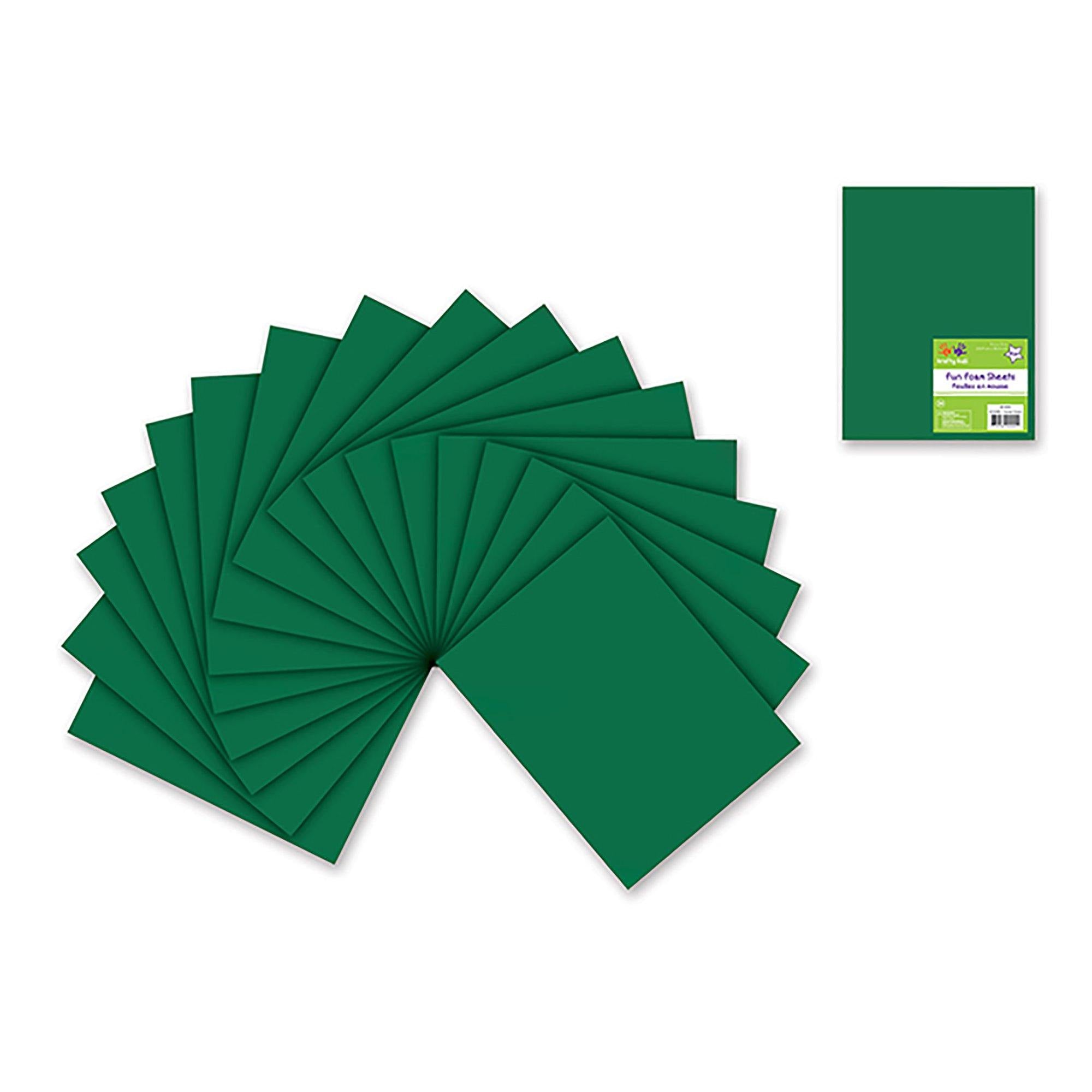 Hunter Green Fun Foam Sheets: 9"X12" Bulk 2Mm Barcoded Sheets - Dollar Max Dépôt