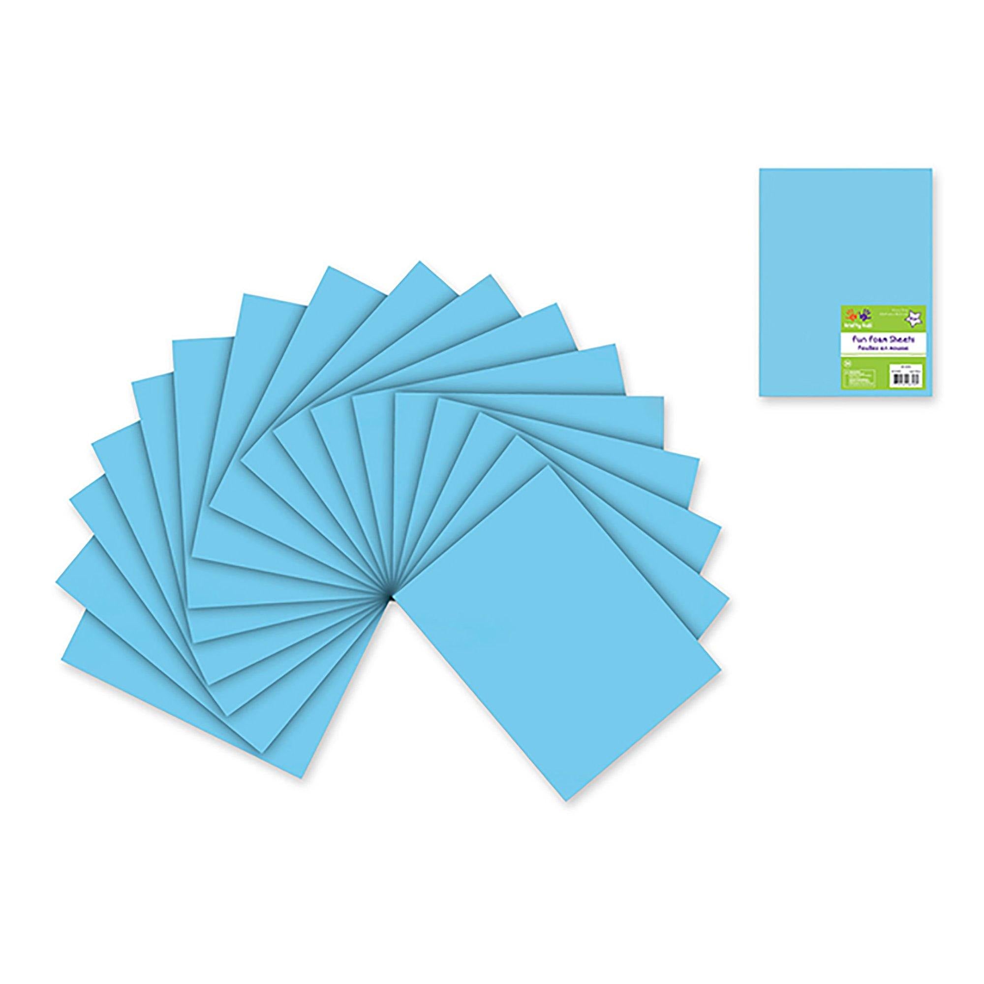 Light Blue Fun Foam Sheets: 9"X12" Bulk 2Mm Barcoded Sheets - Dollar Max Dépôt