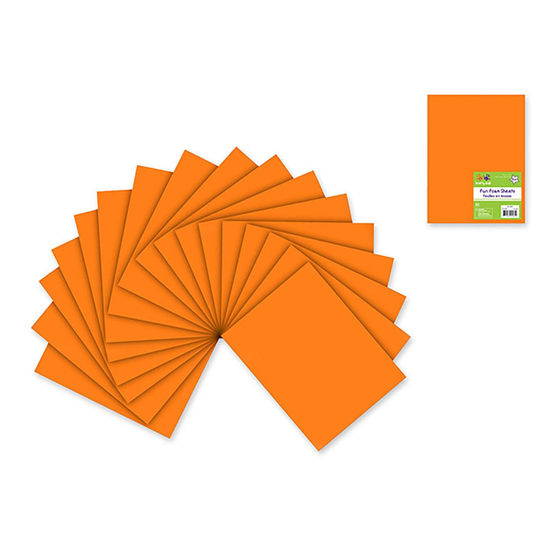 Orange Fun Foam Sheets: 9"X12" Bulk 2Mm Barcoded Sheets - Dollar Max Dépôt