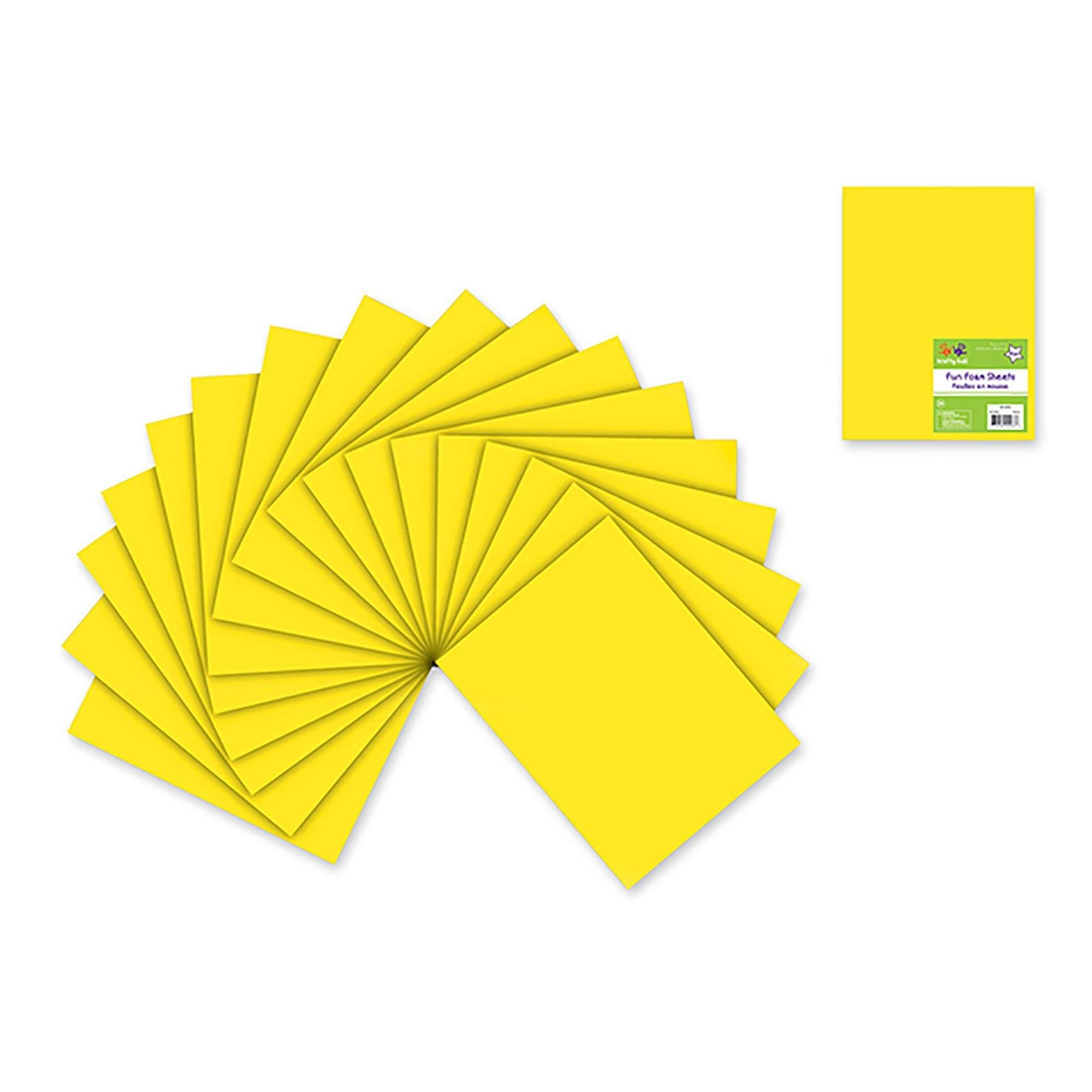 Yellow Fun Foam Sheets: 9"X12" Bulk 2Mm Barcoded Sheets - Dollar Max Dépôt