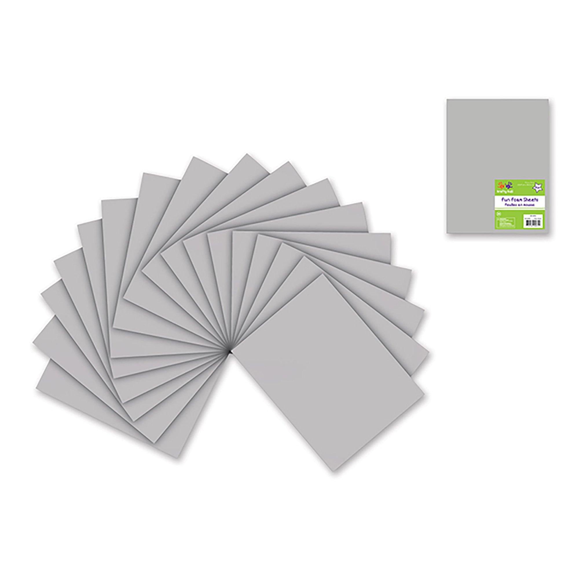 Grey Silver Fun Foam Sheets: 9"X12" Bulk 2Mm Barcoded Sheets - Dollar Max Dépôt