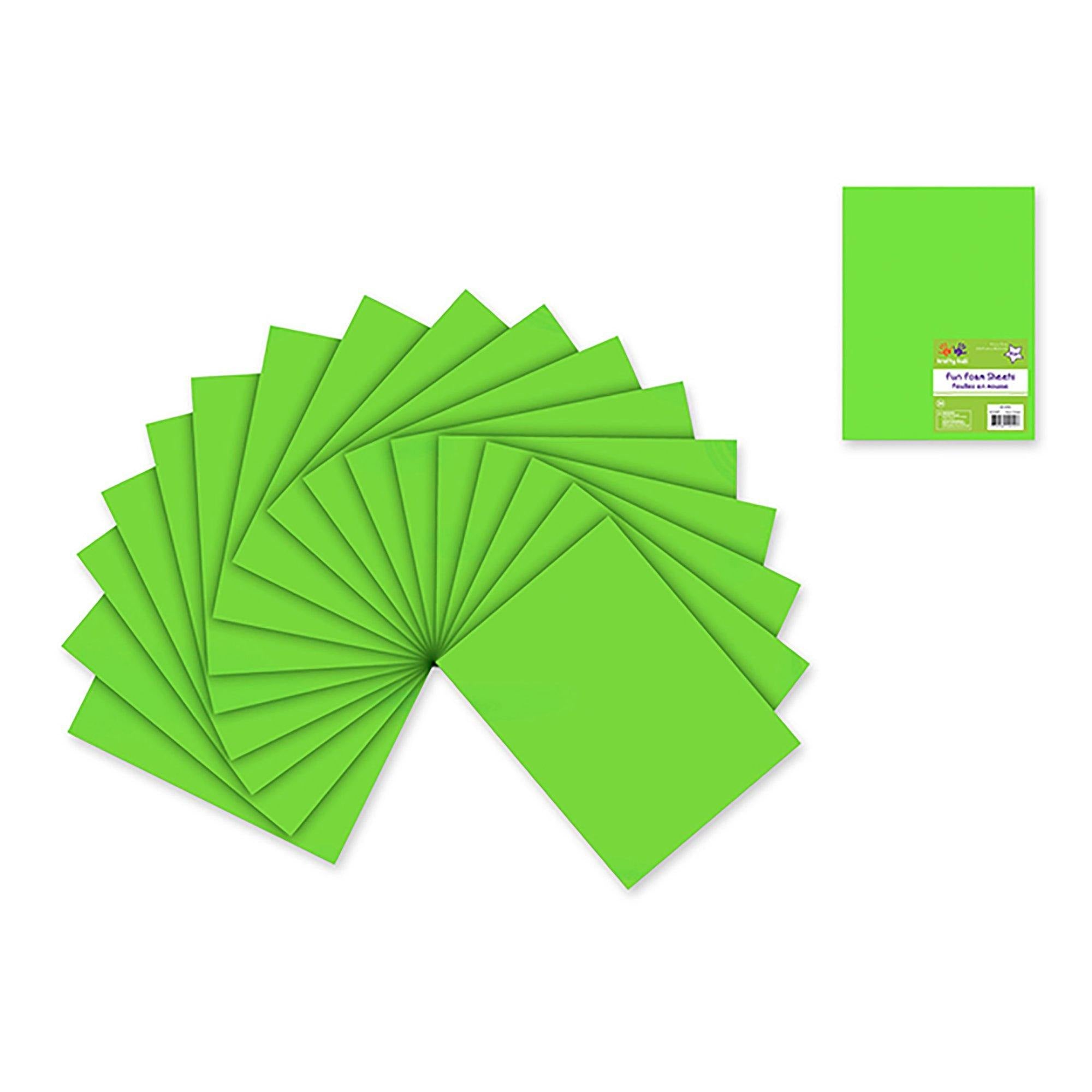 Neon Green Fun Foam Sheets: 9"X12" Bulk 2Mm Barcoded Sheets - Dollar Max Dépôt