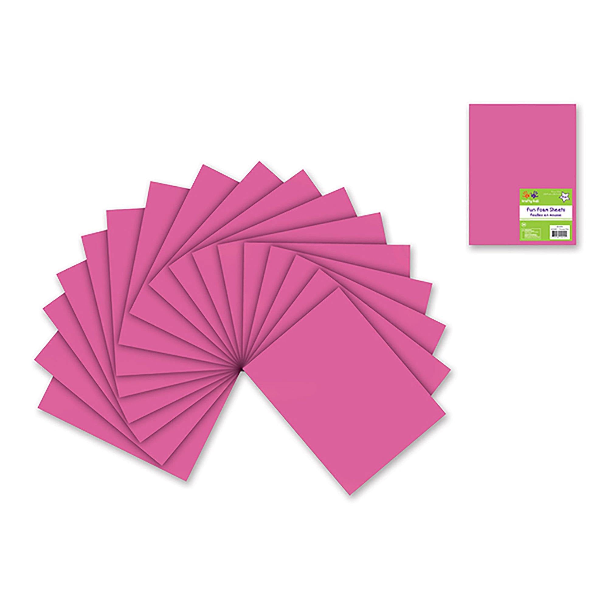 Princess Pink Fun Foam Sheets: 9"X12" Bulk 2Mm Barcoded Sheets - Dollar Max Dépôt