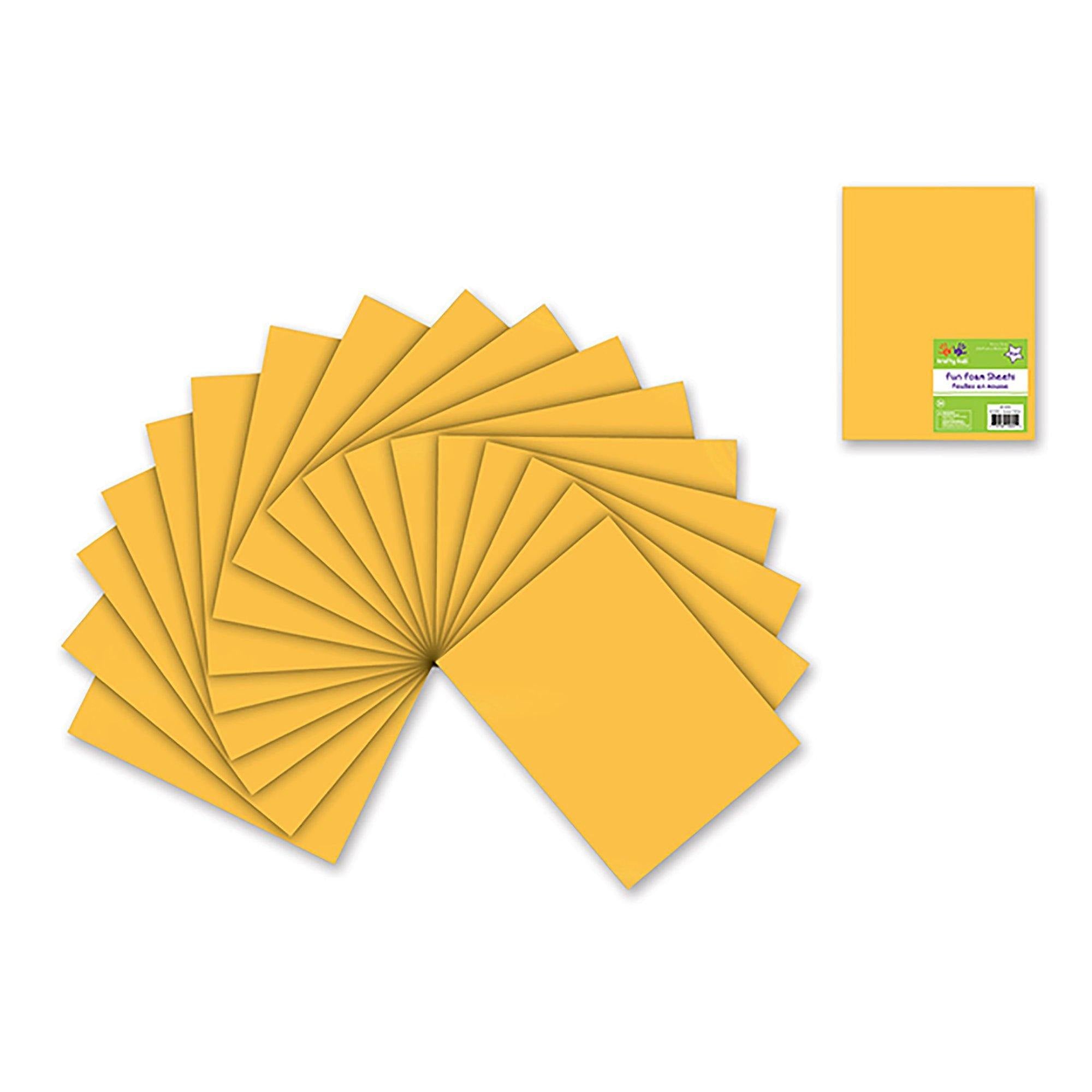 Golden Yellow Fun Foam Sheets: 9"X12" Bulk 2Mm Barcoded Sheets - Dollar Max Dépôt