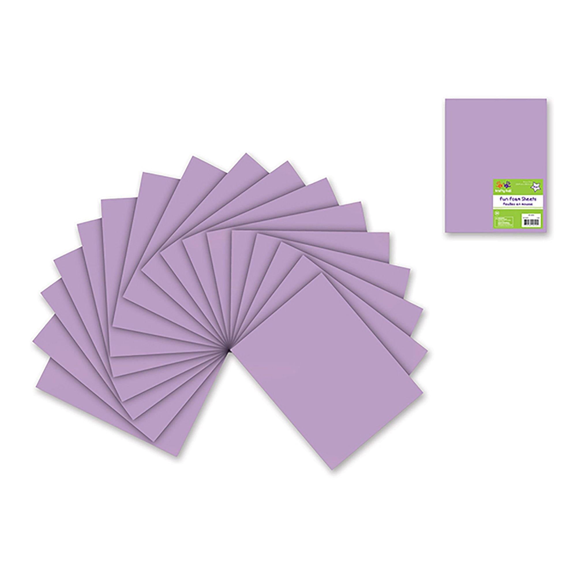 Lilac Fun Foam Sheets: 9"X12" Bulk 2Mm Barcoded Sheets - Dollar Max Dépôt