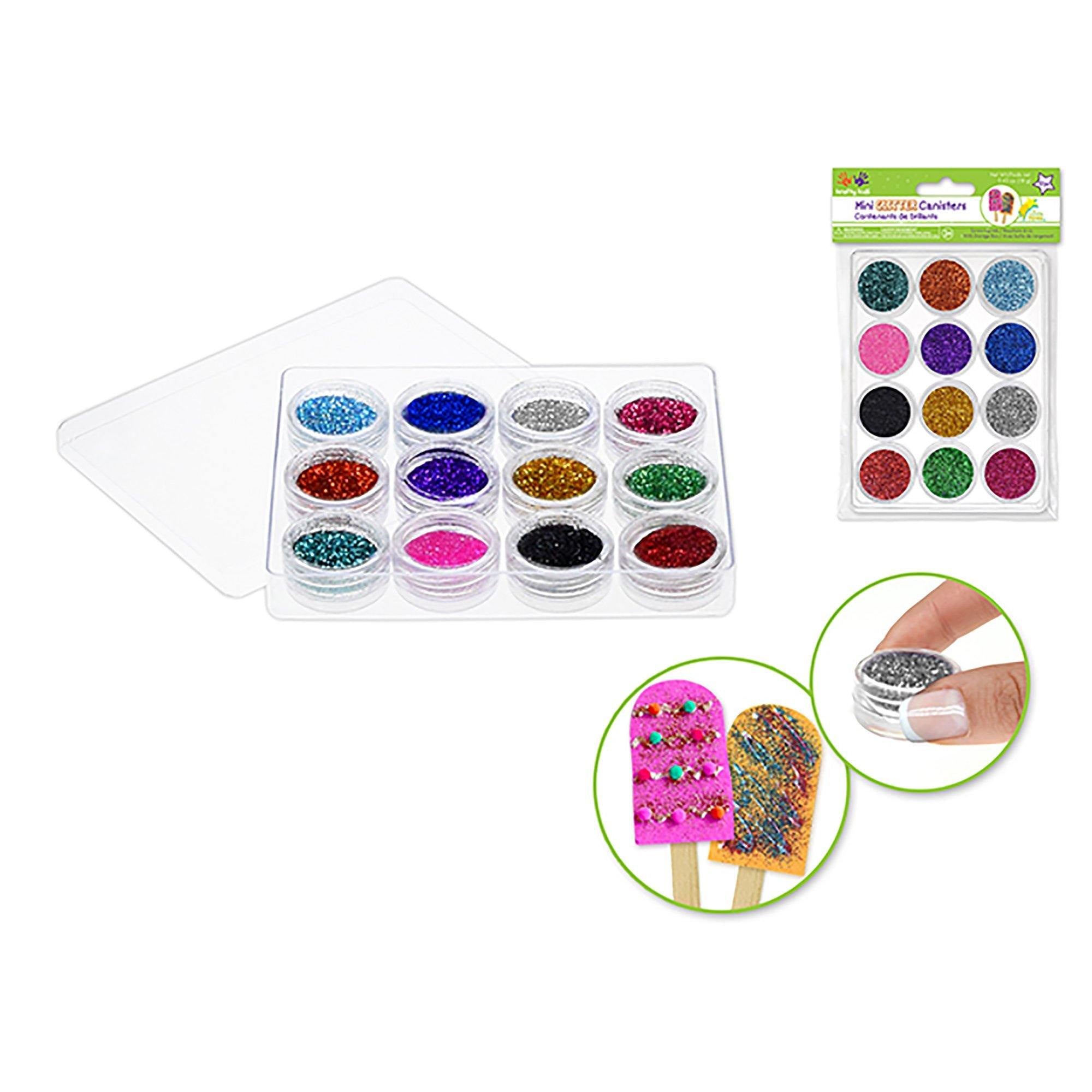 Metallics Asst Twinkle Town: 18G Glitter Canisters 12X1.5G In Storage Box - Dollar Max Dépôt