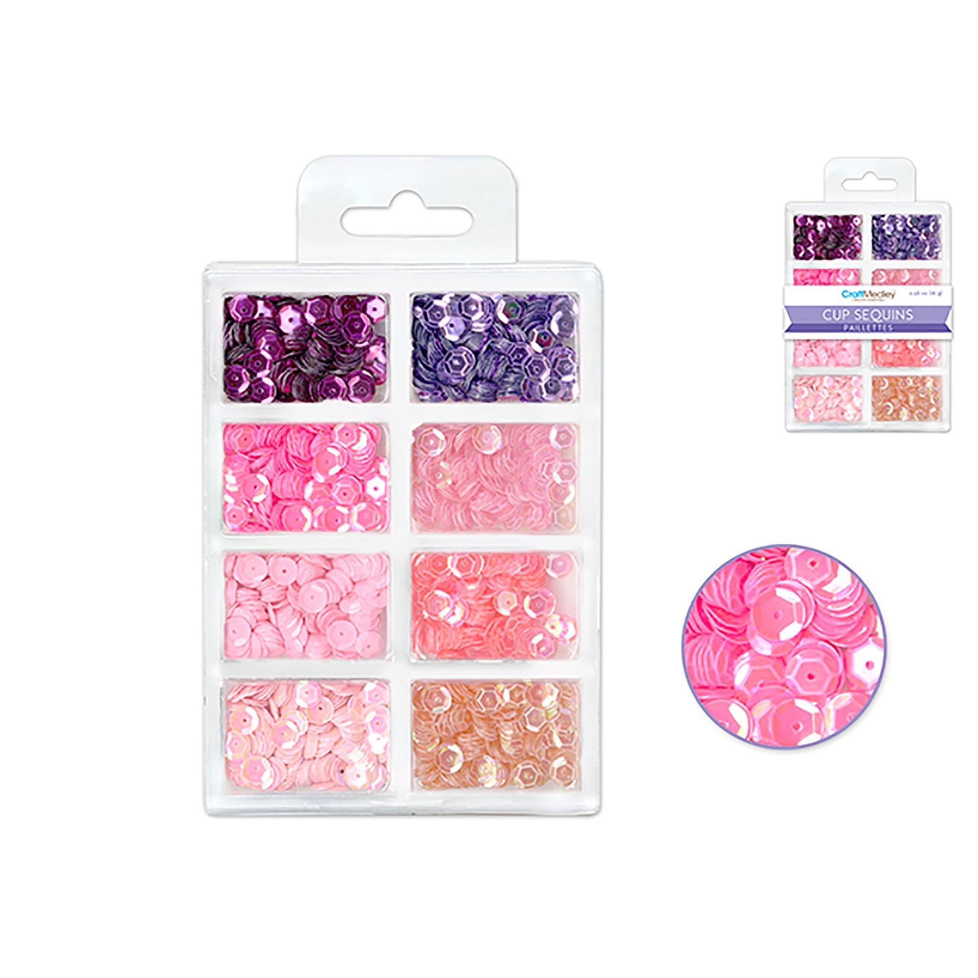 Princess Craft Medley: 6Mm Cup Sequins 25G Plastic Case 8-Comp - Dollar Max Dépôt