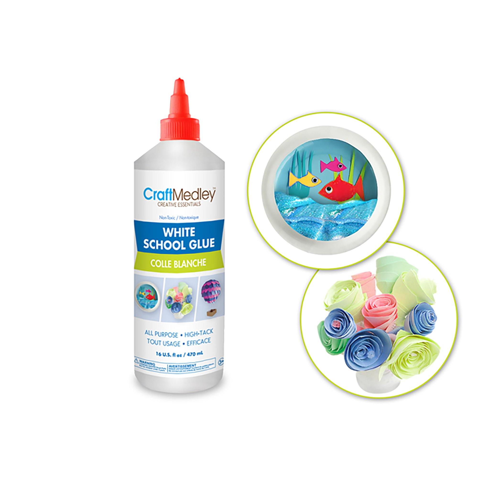 Craft Medley Glue: 500G White All-Purpose School Glue Bottle W/App Lid - Dollar Max Dépôt