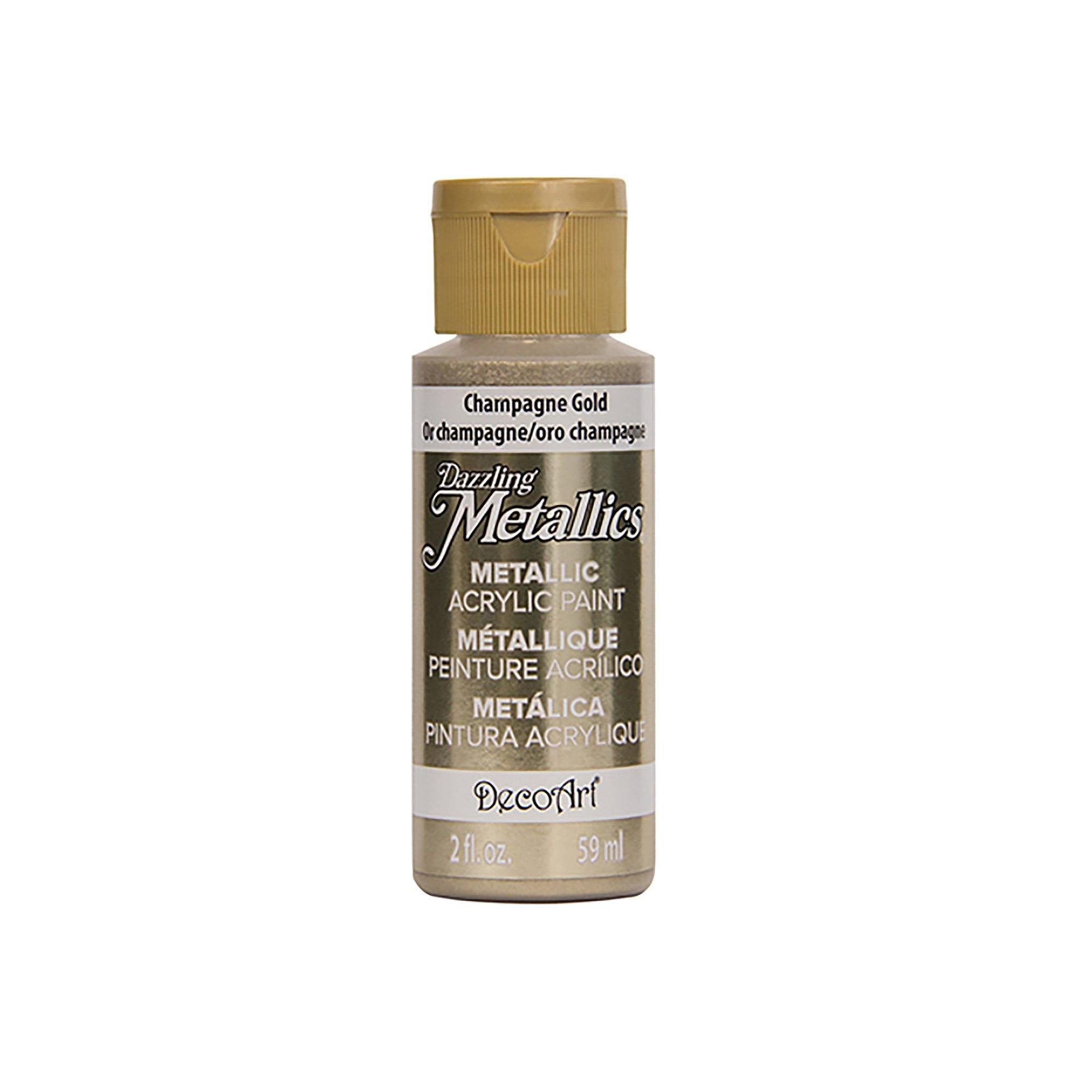 Da202 Champagne Gold Dazzling Metallics Paint: 2Oz All-Purpose Shimmering Luster Da070-336 - Dollar Max Dépôt