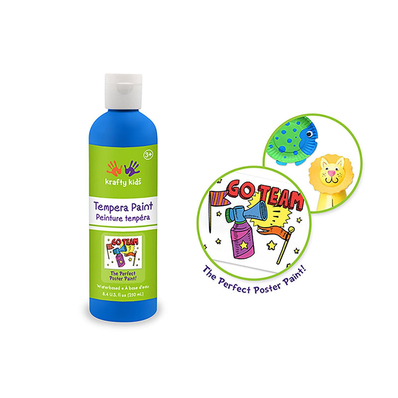 Neon Blue Krafty Kids Paint: 250Ml Tempera (8.45O - Dollar Max Dépôt