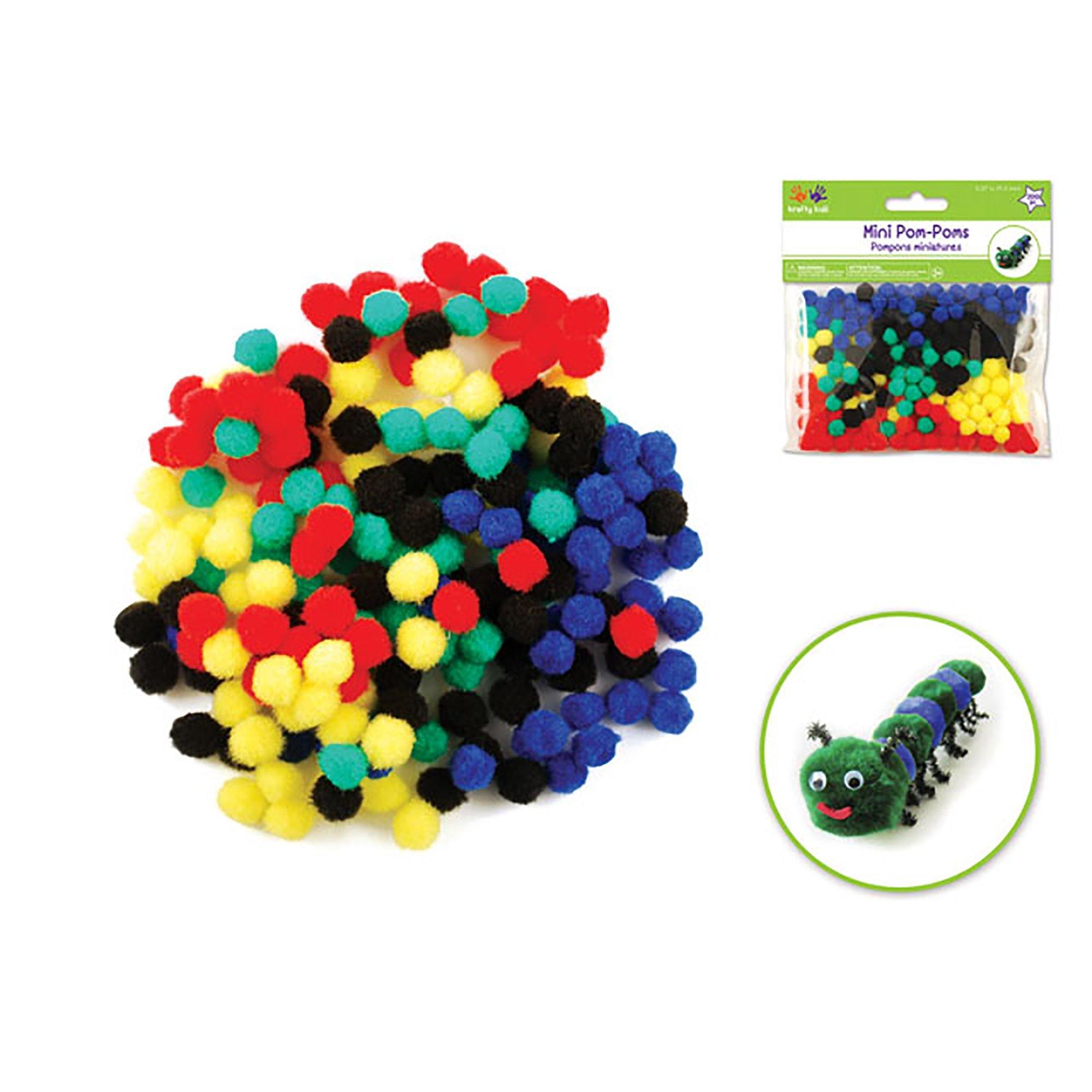 Krafty Kids: 3/8" (9.5M Mini Pom-Poms X200 Primary Colors Asst - Dollar Max Dépôt